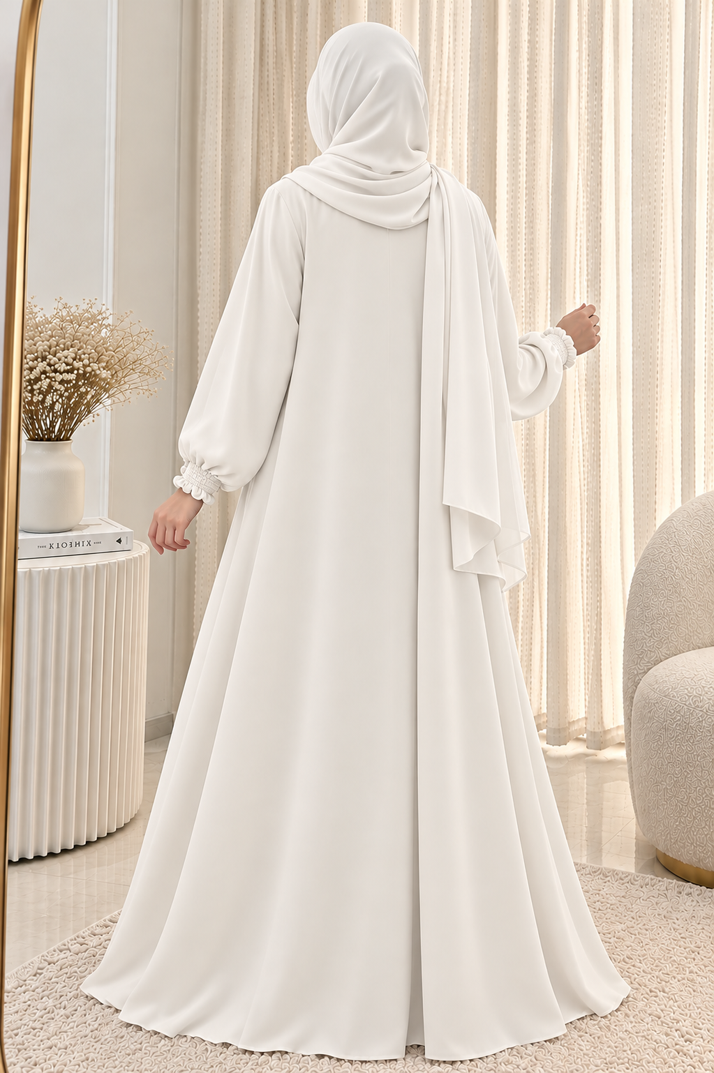 ZOYA PINTEX ABAYA | WHITE