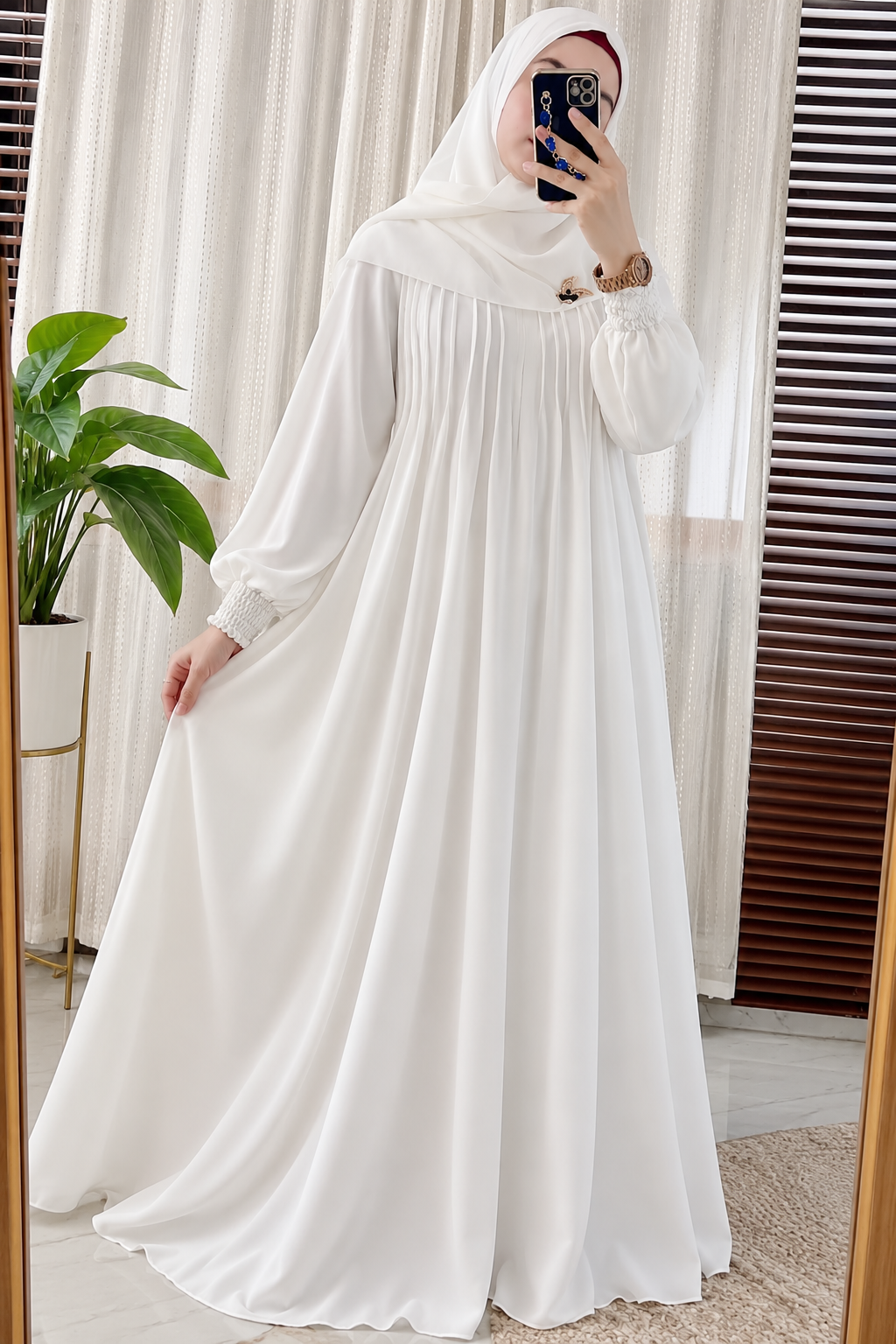 ZOYA PINTEX ABAYA | WHITE