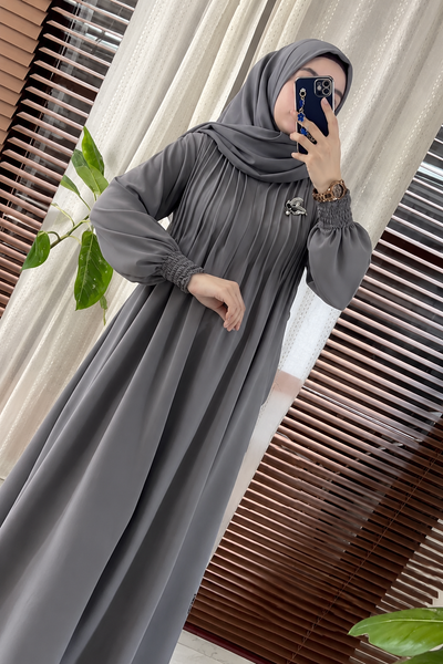 ZOYA PINTEX ABAYA | ASH GREY