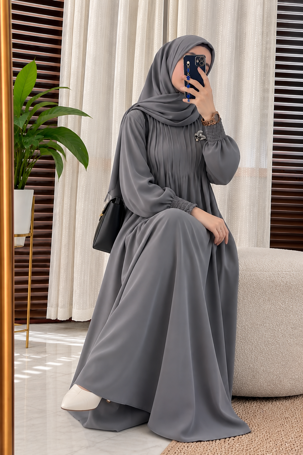ZOYA PINTEX ABAYA | ASH GREY