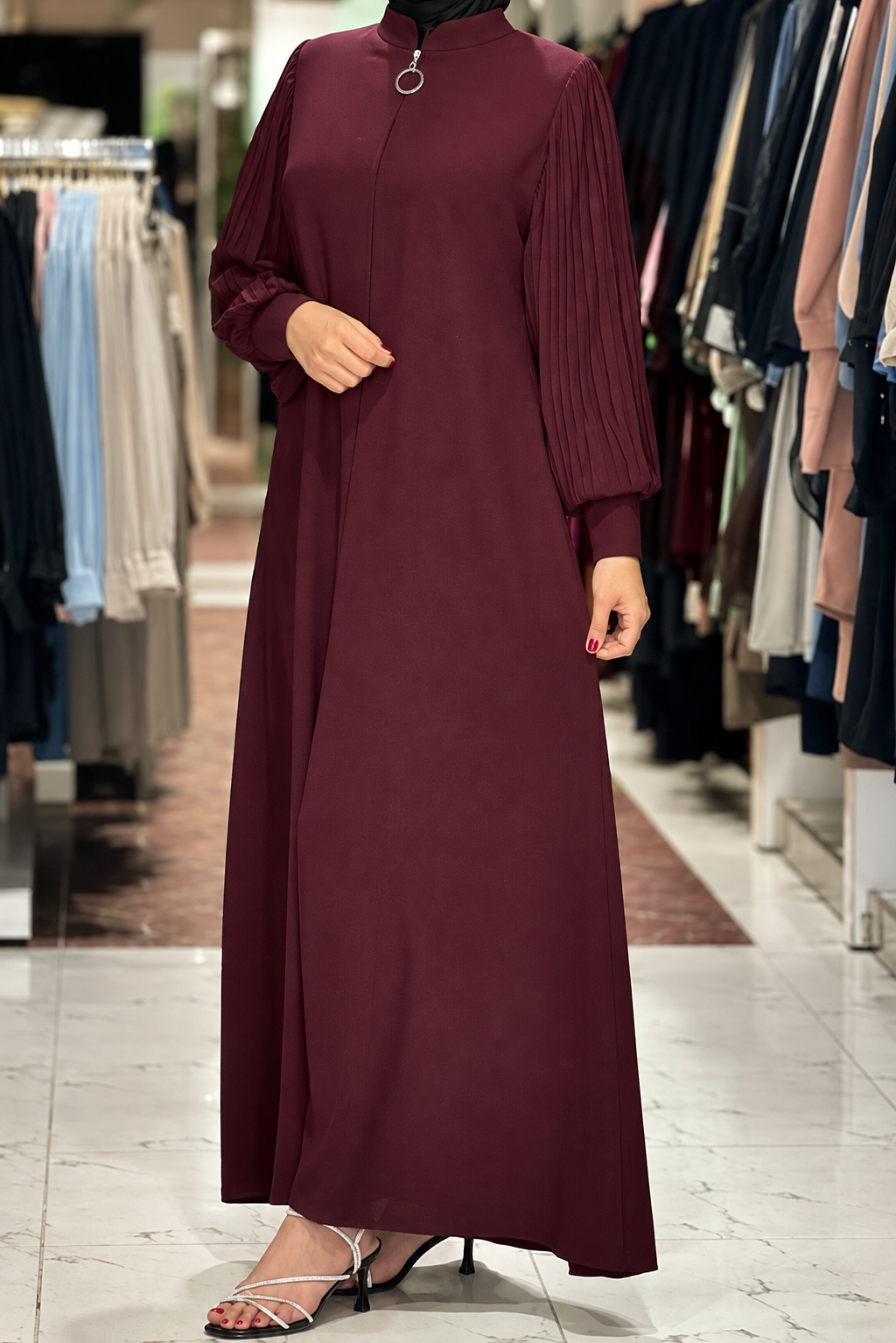 IRAM ZIPPER ABAYA | MAROON