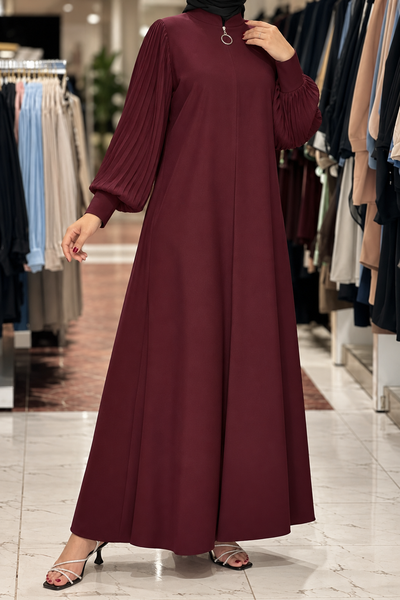 IRAM ZIPPER ABAYA | MAROON