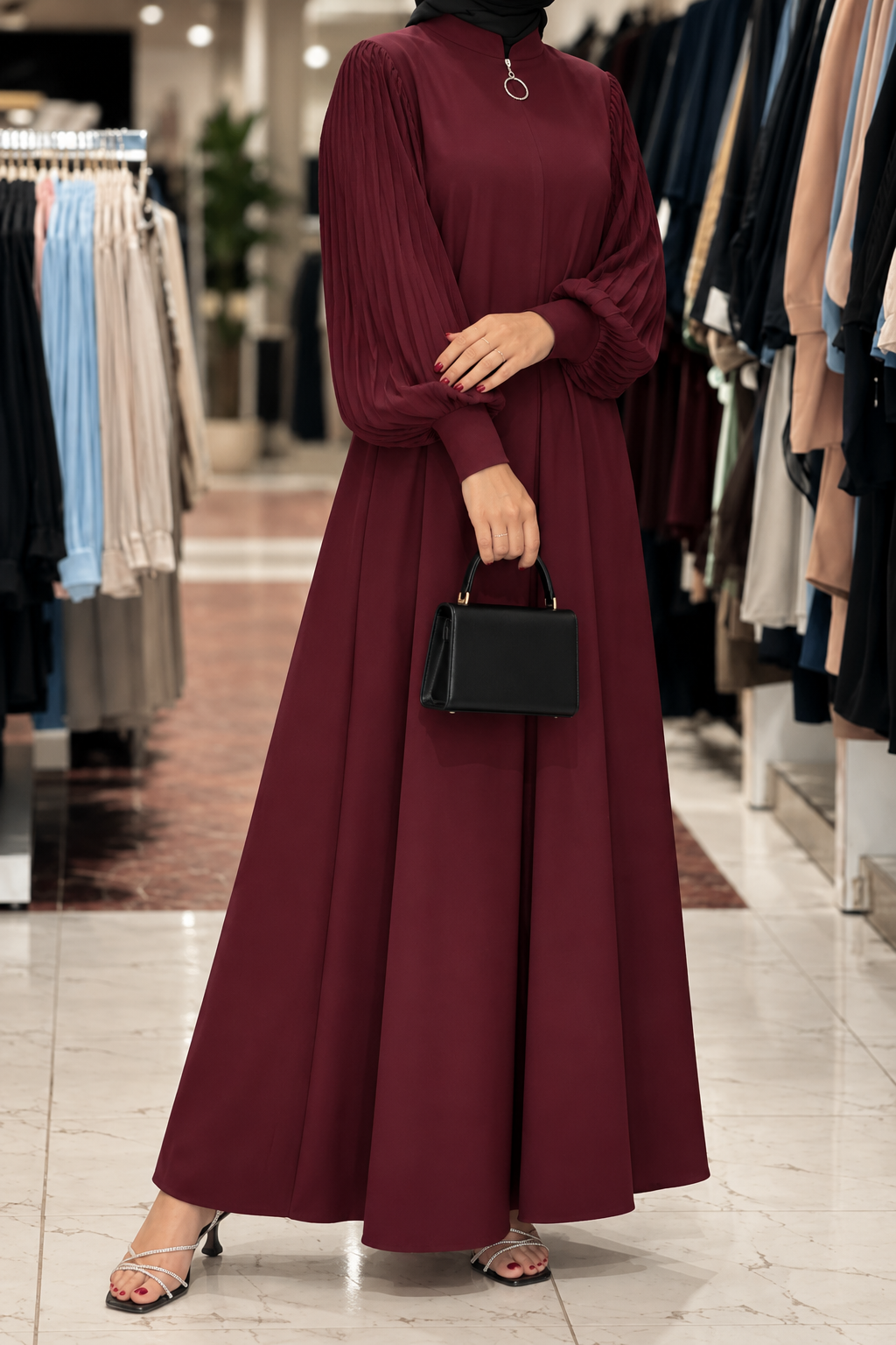 IRAM ZIPPER ABAYA | MAROON