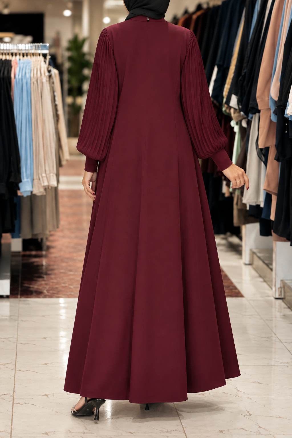 IRAM ZIPPER ABAYA | MAROON