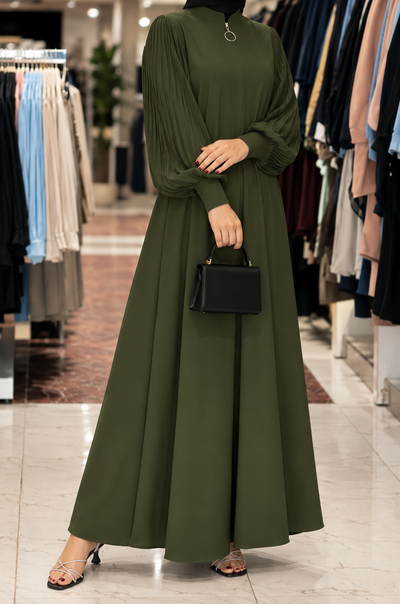 IRAM ZIPPER ABAYA | SEA OLIVE
