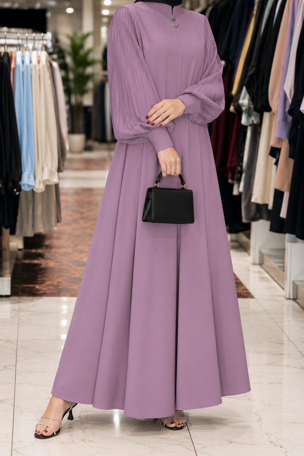 IRAM ZIPPER ABAYA | LAVENDER