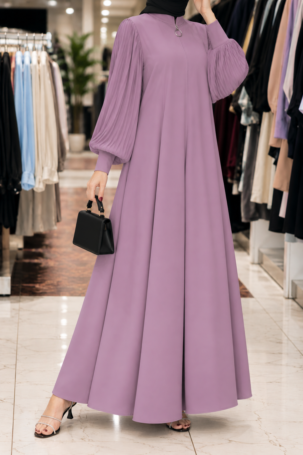 IRAM ZIPPER ABAYA | LAVENDER