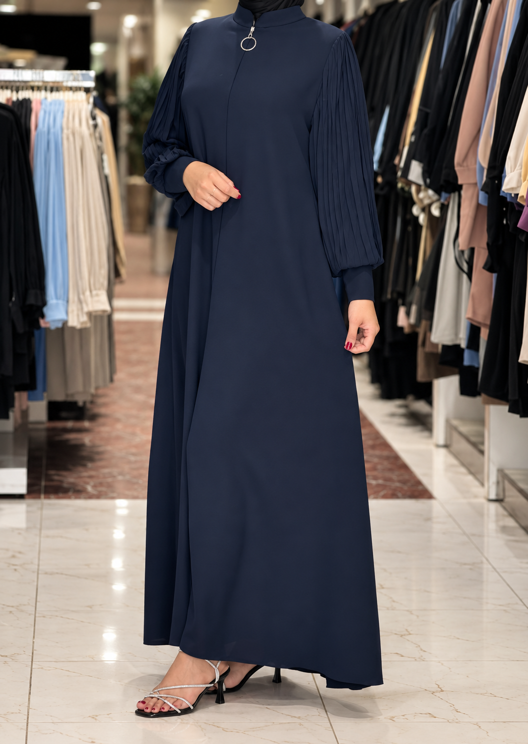 IRAM ZIPPER ABAYA | BLUE