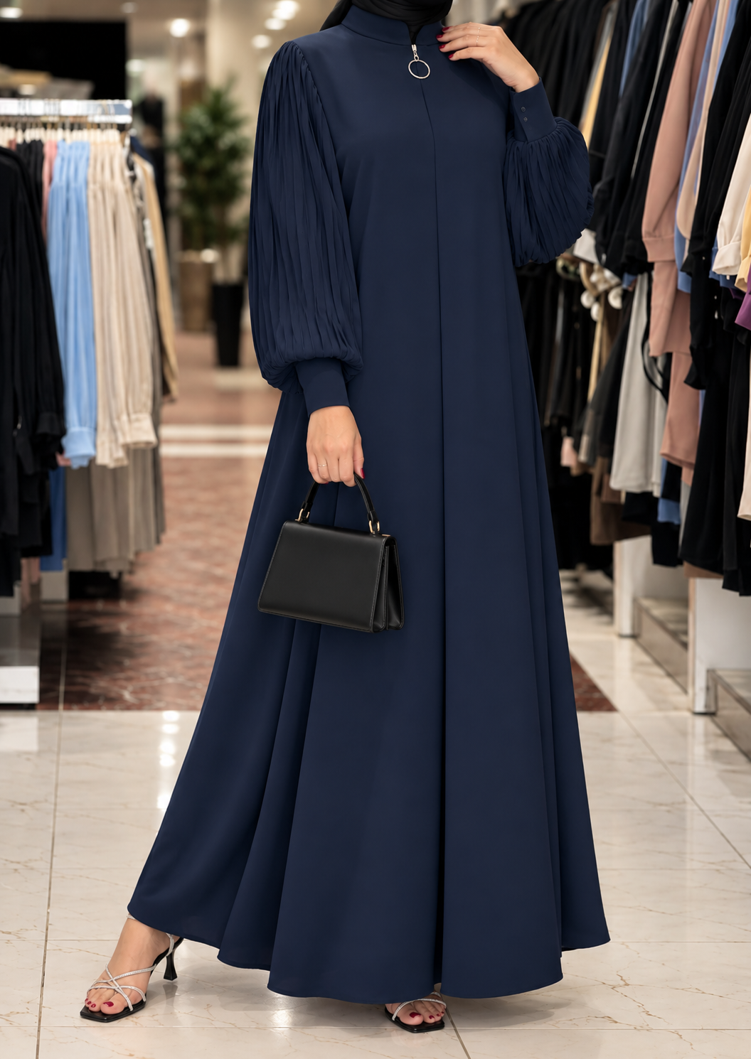 IRAM ZIPPER ABAYA | BLUE