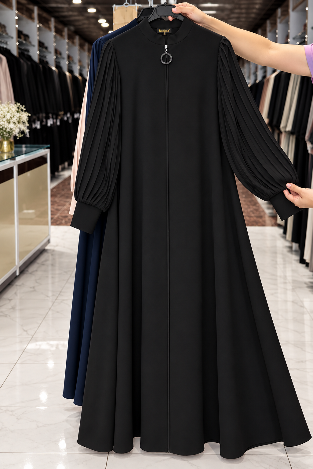 IRAM ZIPPER ABAYA | BLACK