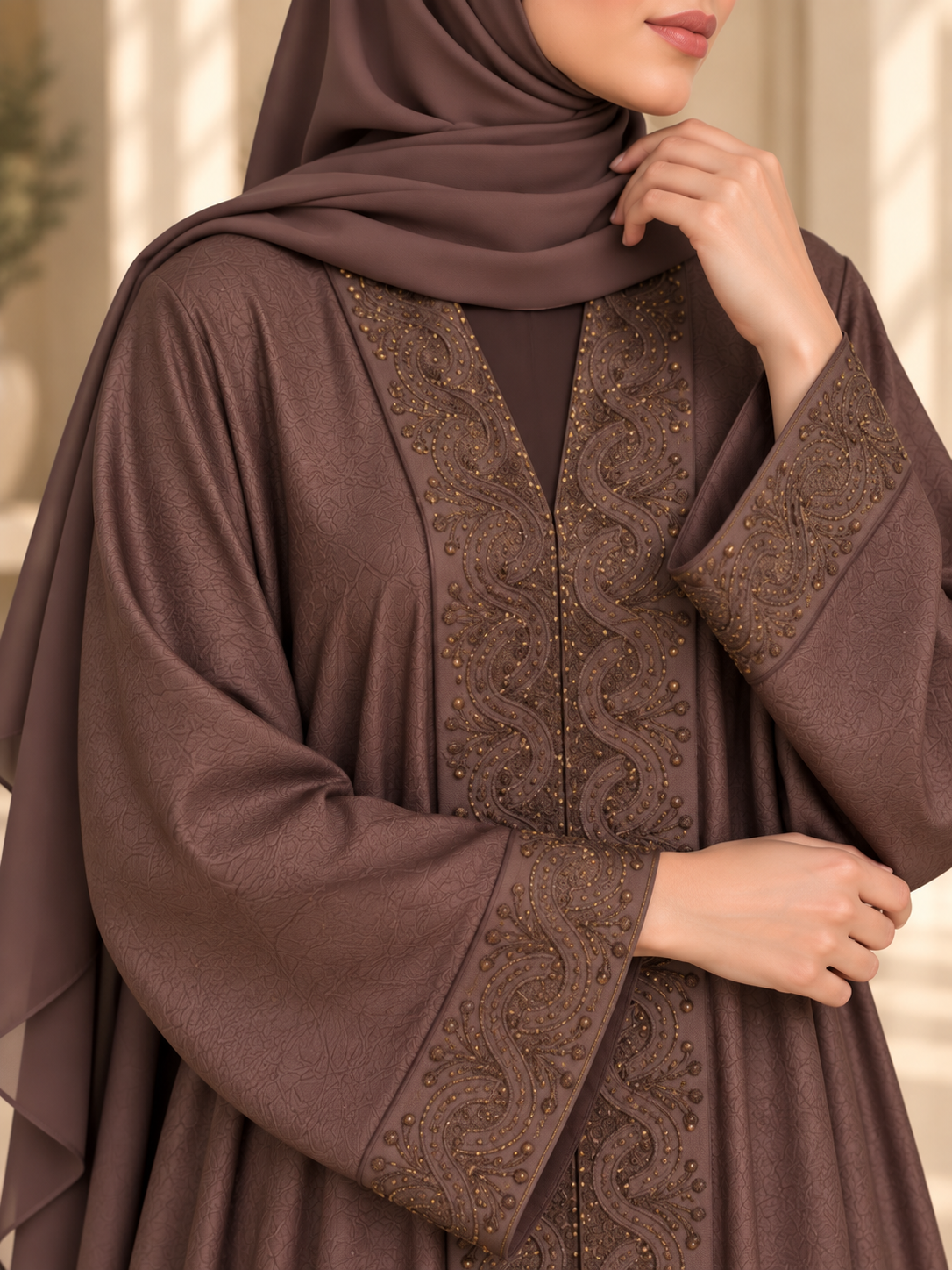 AAFIA KIMONO ABAYA | COFFEE
