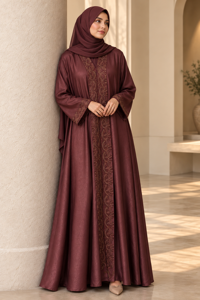 AAFIA KIMONO ABAYA | MAROON