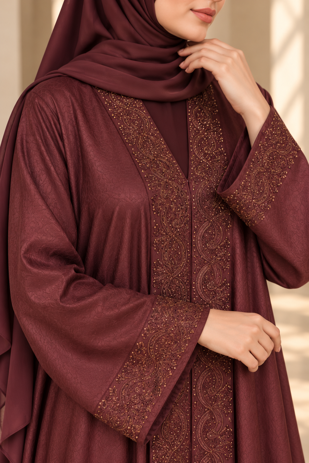 AAFIA KIMONO ABAYA | MAROON