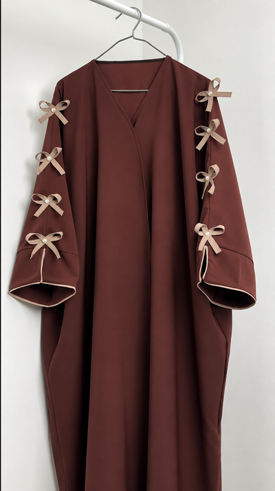 ZARMALA FO BOW ABAYA | COFFEE
