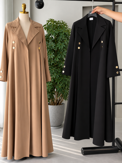 IZMAH COAT STYLE ABAYA | BLACK