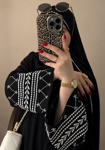 NOREEN EMBROIDERY ABAYA | BLACK