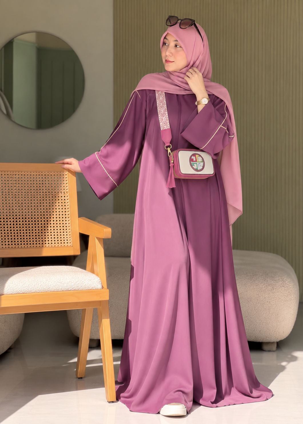 HOORAIN KOREAN ABAYA | PINK