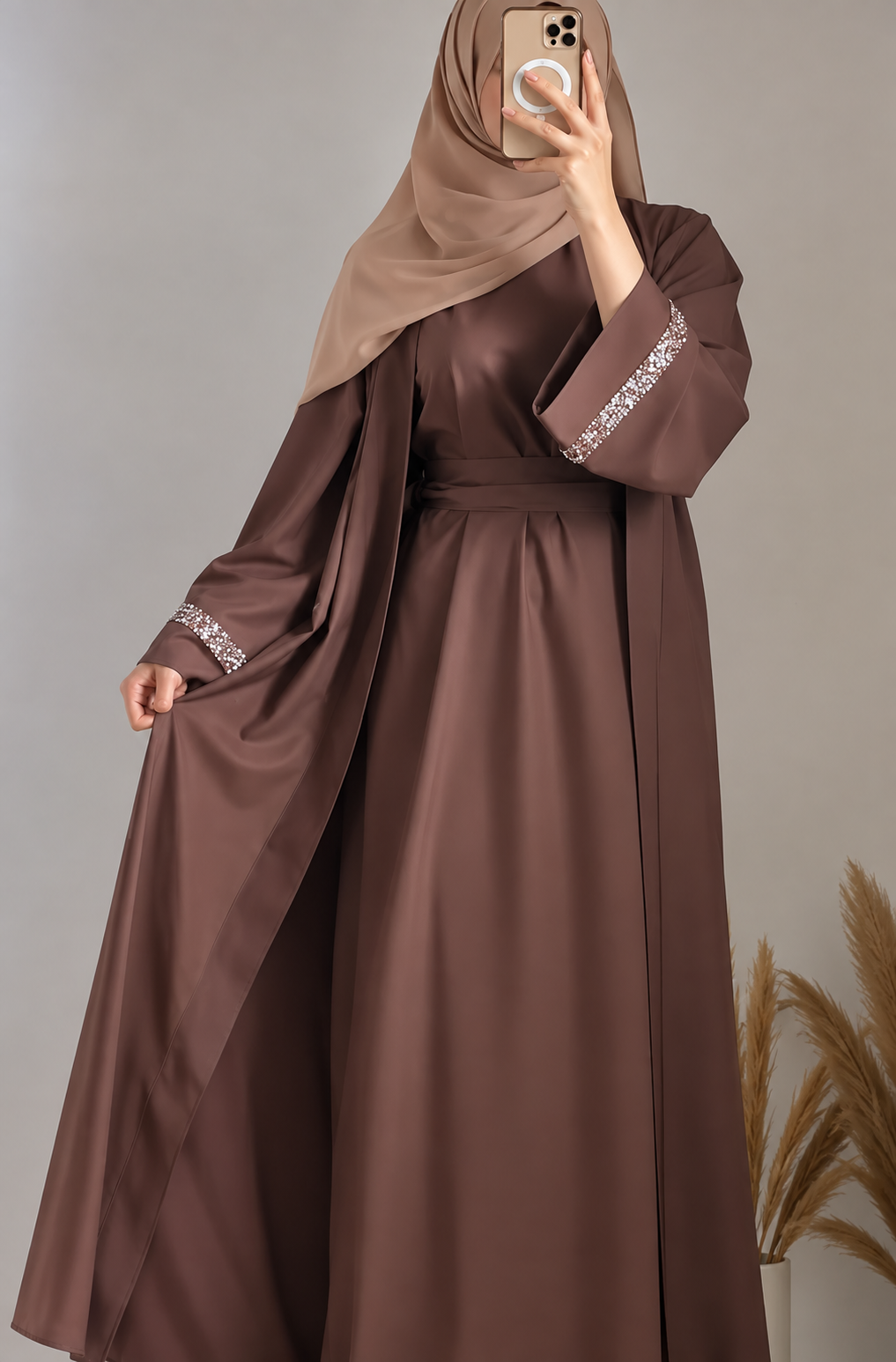 ADAH DOUBLE SHRUG ABAYA |  NEW-COPPER