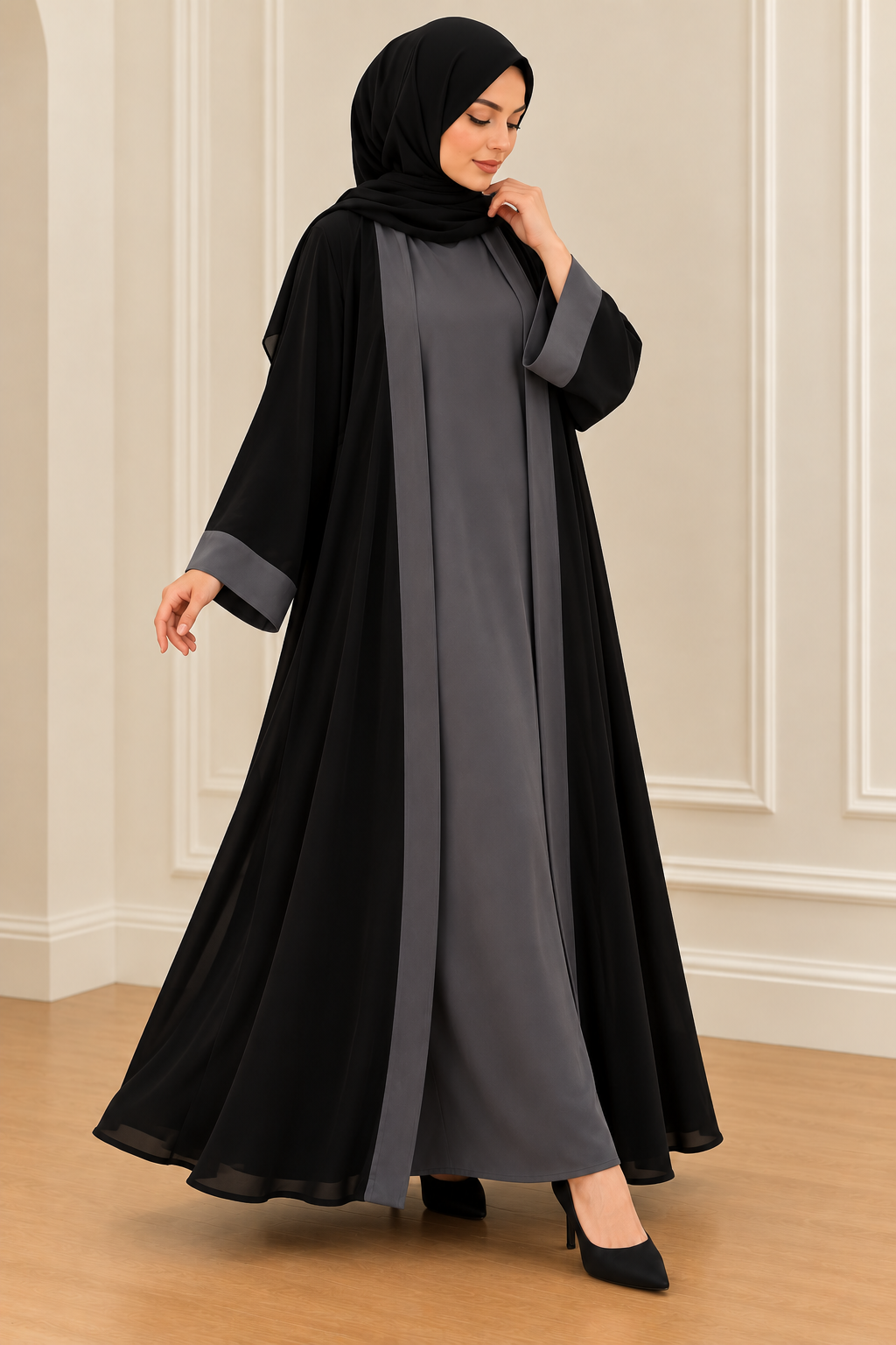 SHRUGS ABAYA - GRAY