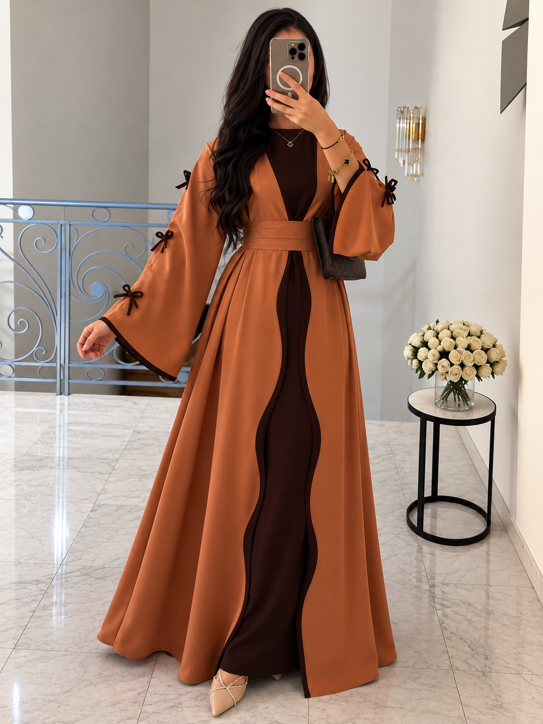 ZOE DOUBLE SHRUG BOW ABAYA | CXC