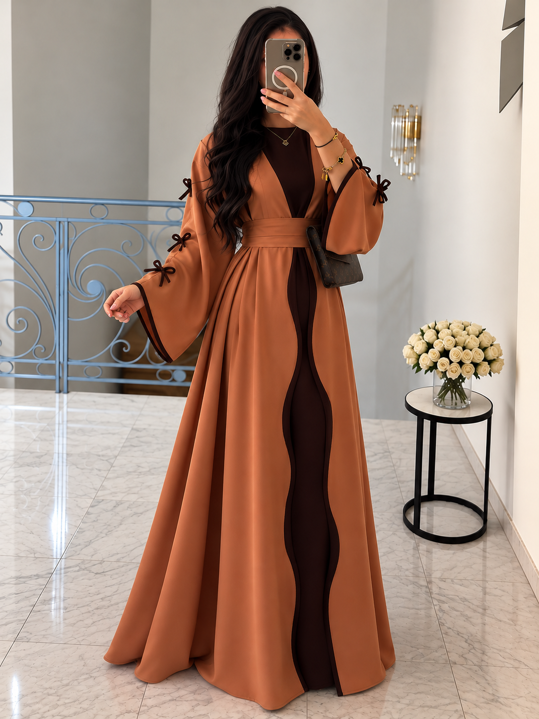 ZOE DOUBLE SHRUG BOW ABAYA | CXC