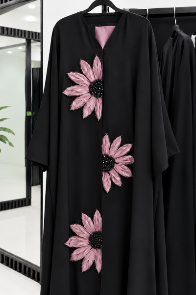 RAIBAH HANDWORK ABAYA | PINK