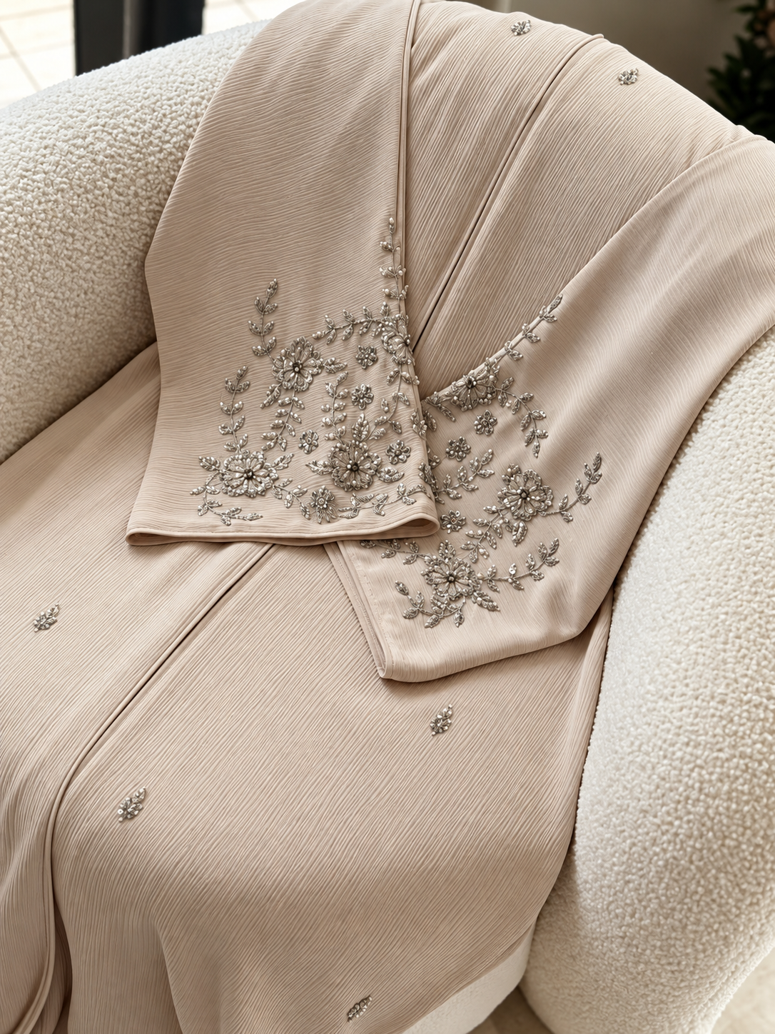 GULMEHER FRONT OPEN ABAYA | NUDE