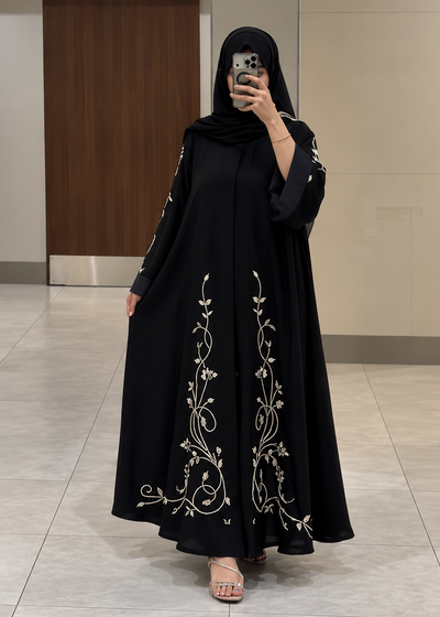 HURMAT HANDWORK ABAYA | BLACK