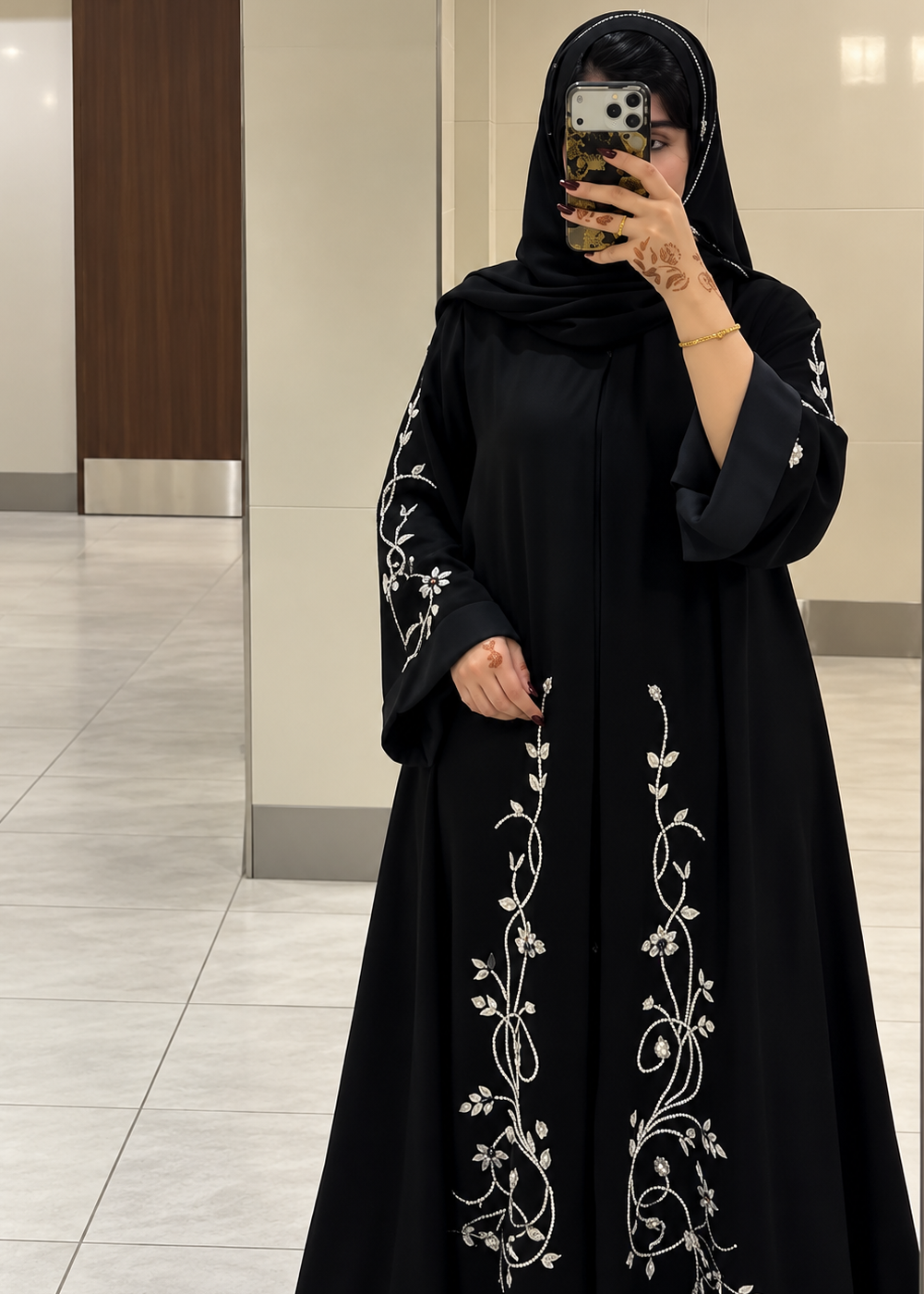 HURMAT HANDWORK ABAYA | BLACK