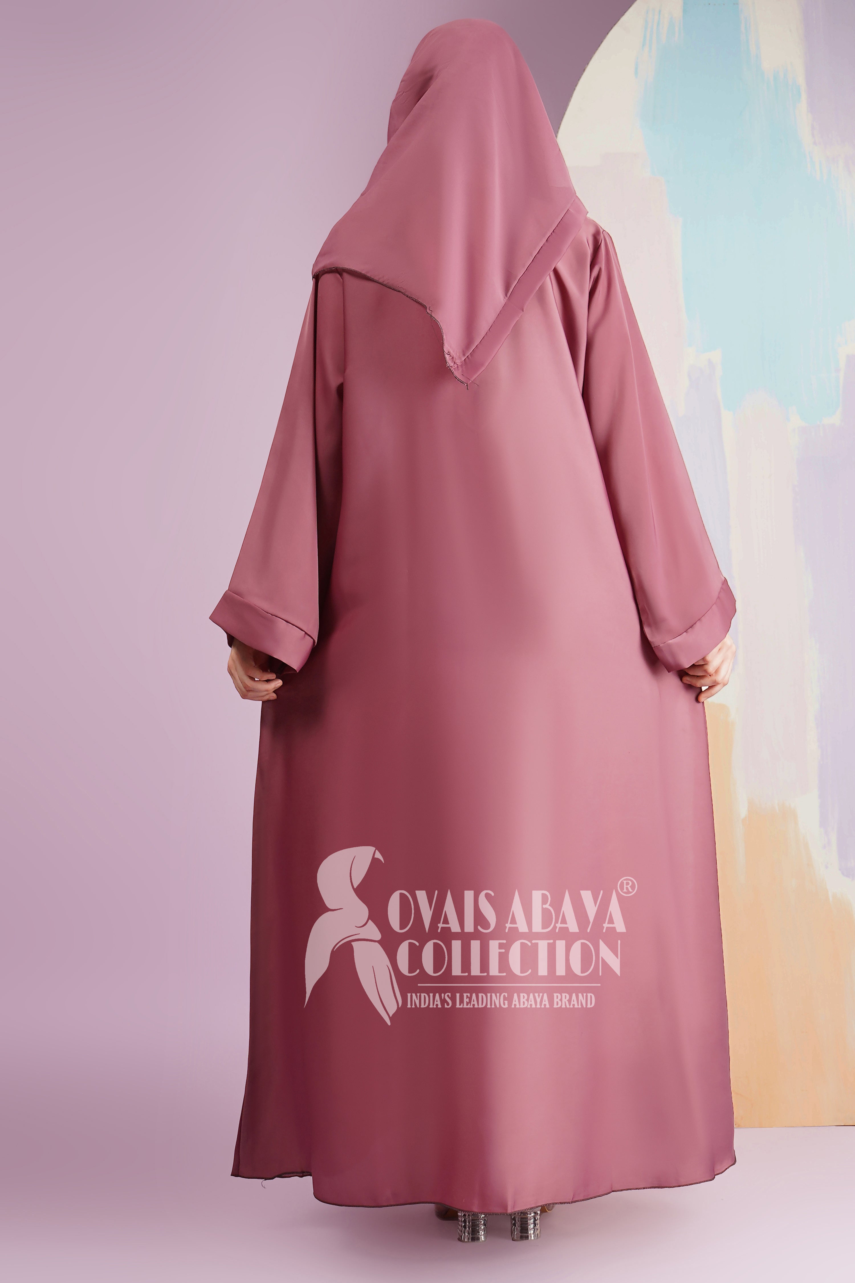 10IN Daily Wear Basic Abaya - ( PINK )