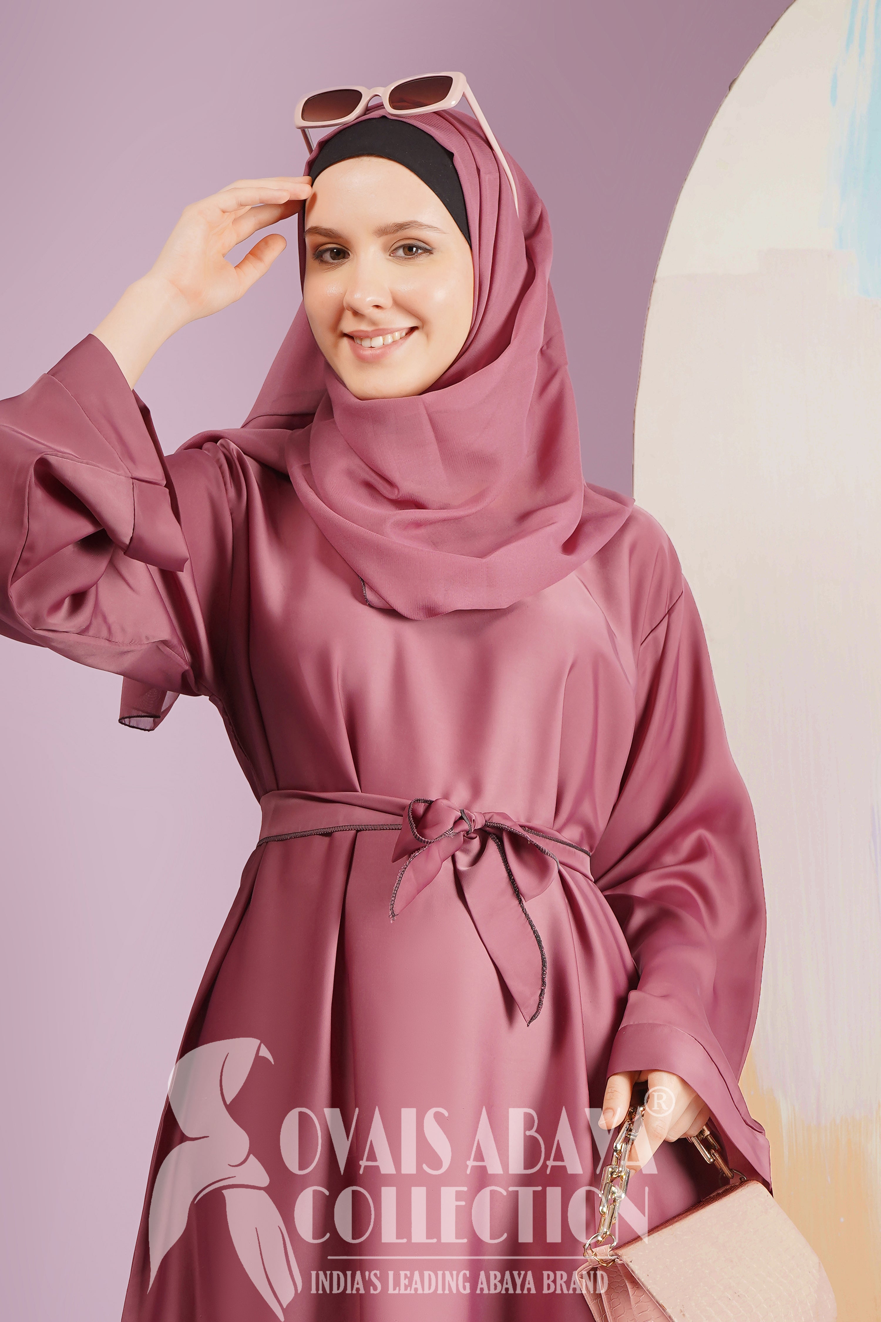 10IN Daily Wear Basic Abaya - ( PINK )