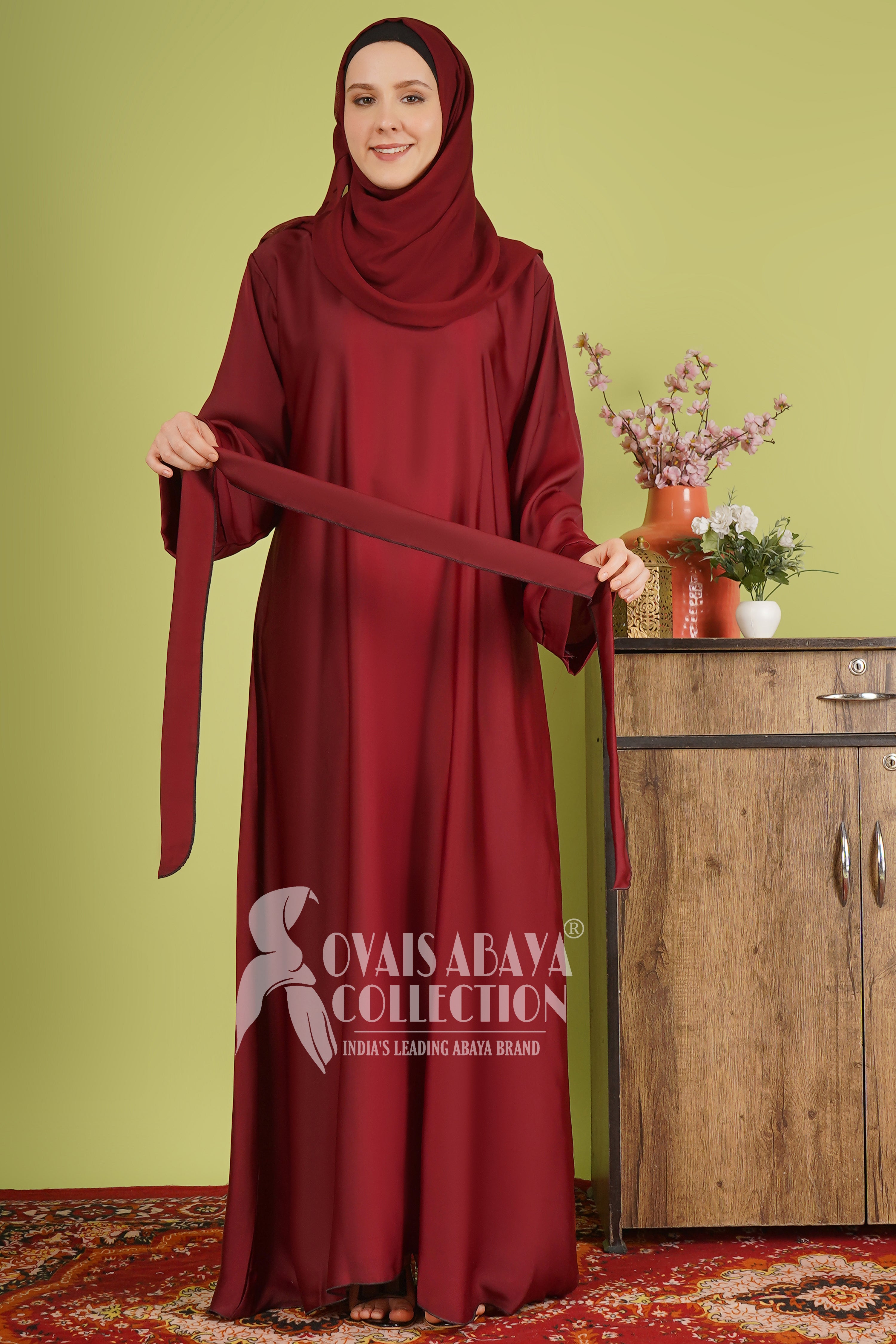 10IN Daily Wear Basic Abaya - ( MAROON )