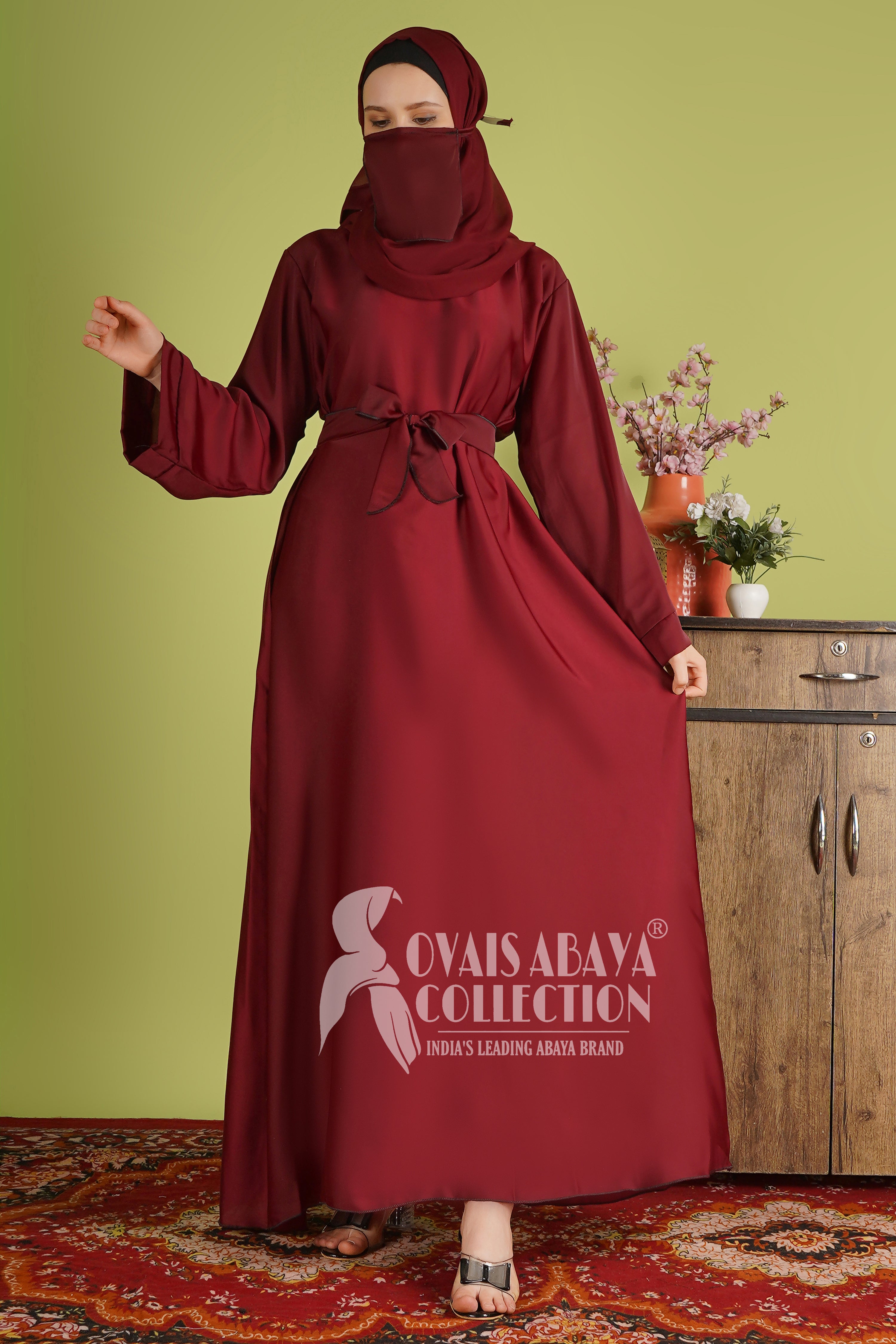 10IN Daily Wear Basic Abaya - ( MAROON )