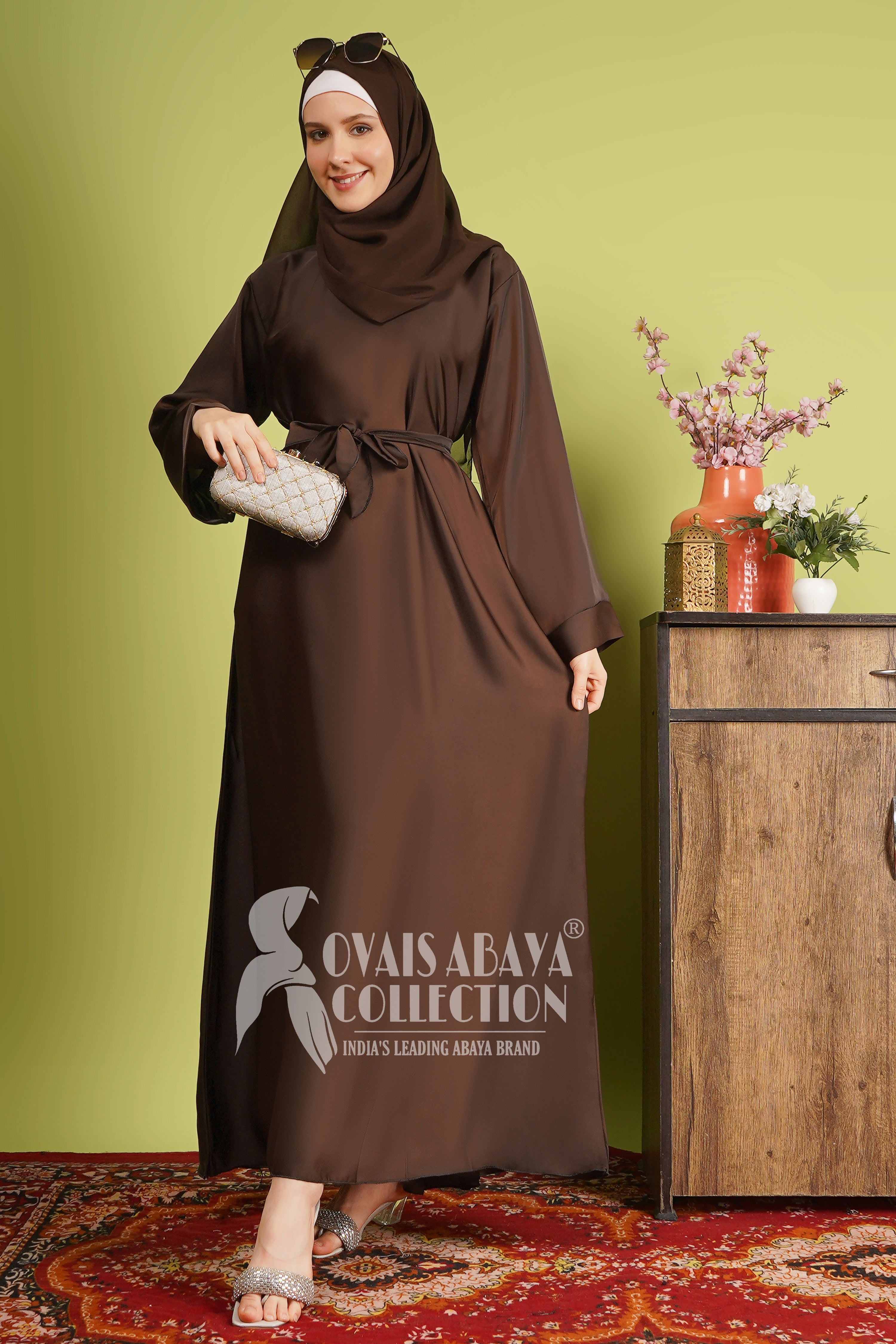 10IN Daily Wear Basic Abaya - ( BROWN )