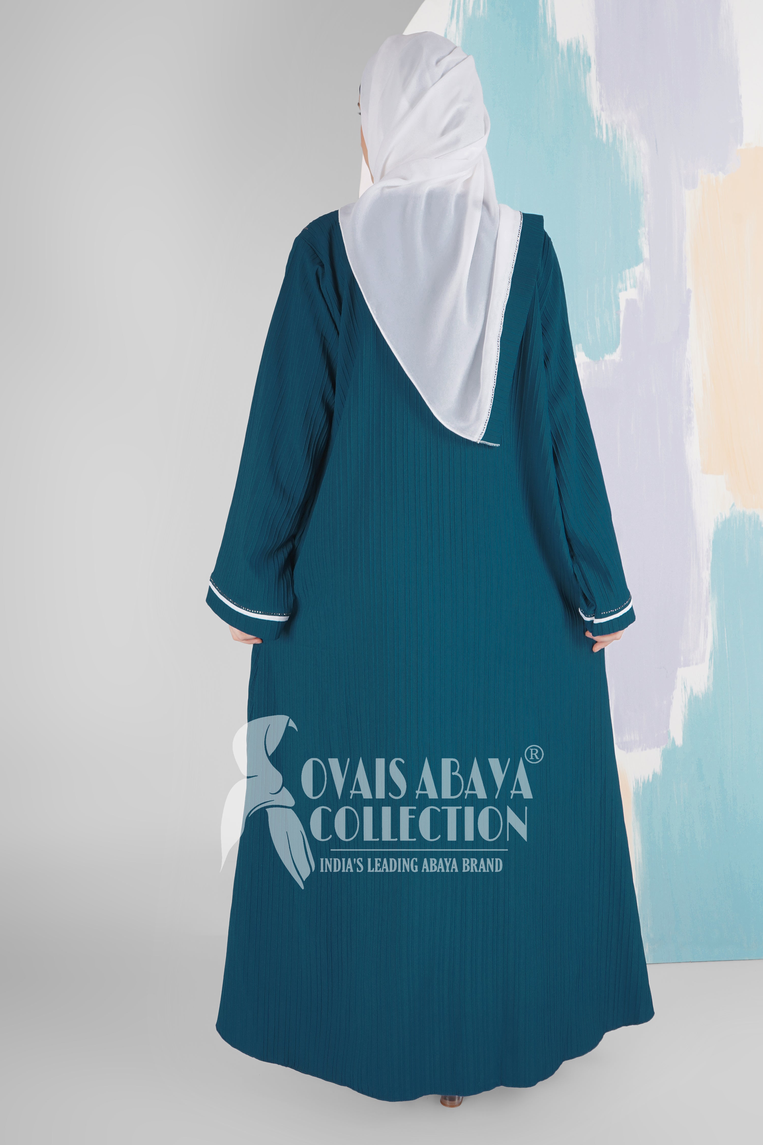 HAYA SugerCan Double Shrug Abaya TEAL ( IMPORTED COLLECTION )