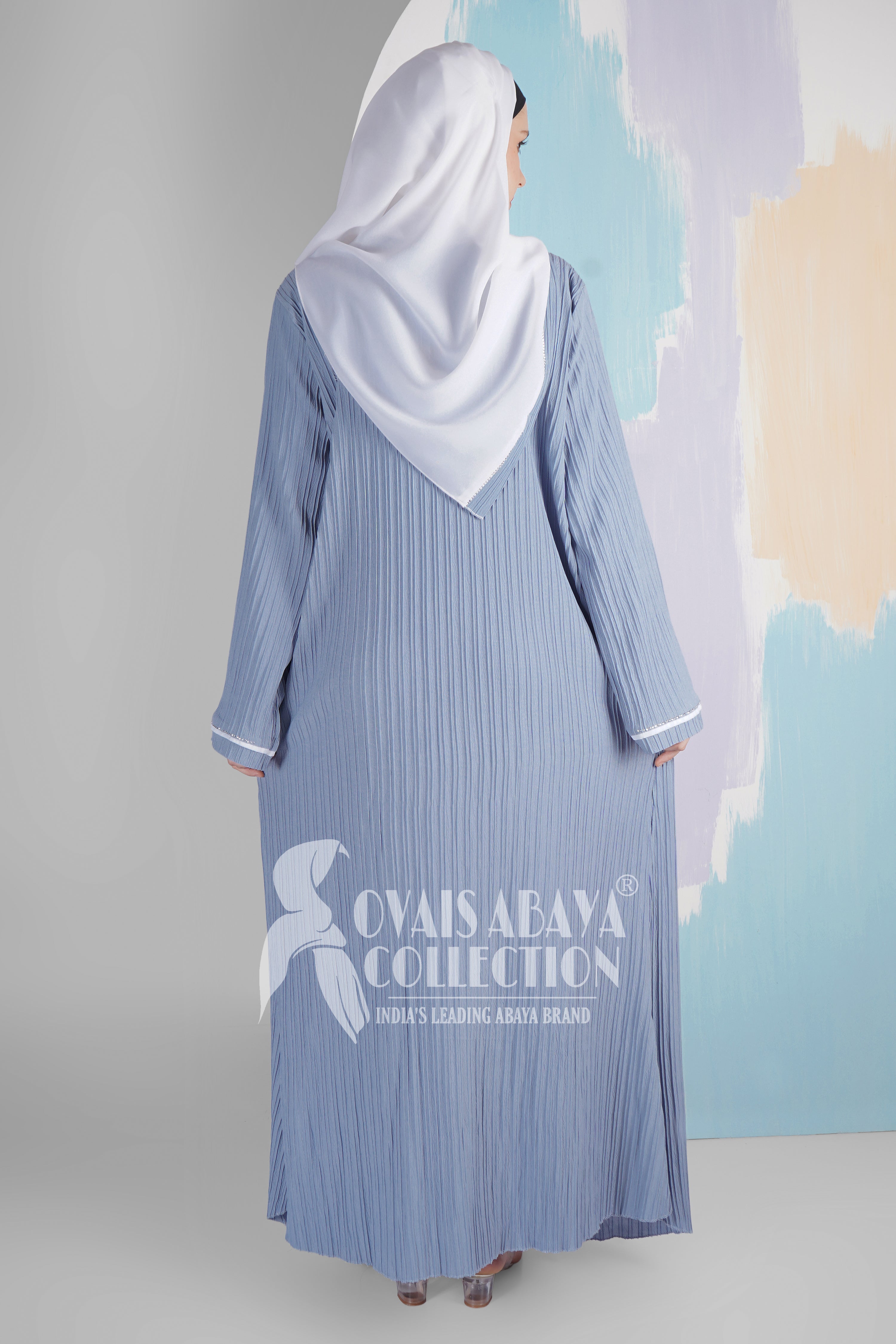 HAYA SugerCan Double Shrug Abaya LITE GRAY ( IMPORTED COLLECTION )