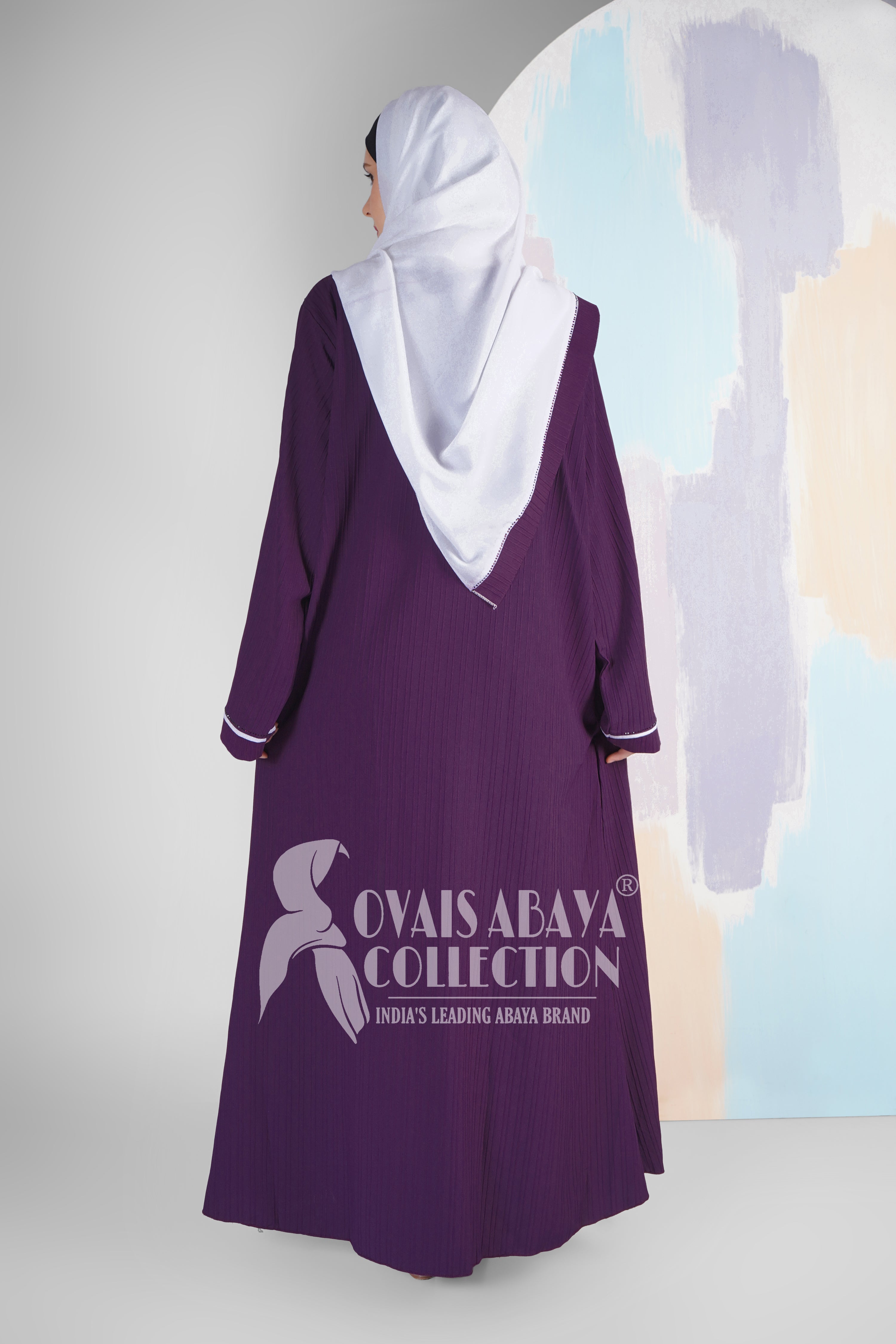 HAYA SugerCan Double Shrug Abaya PURPLE ( IMPORTED COLLECTION )