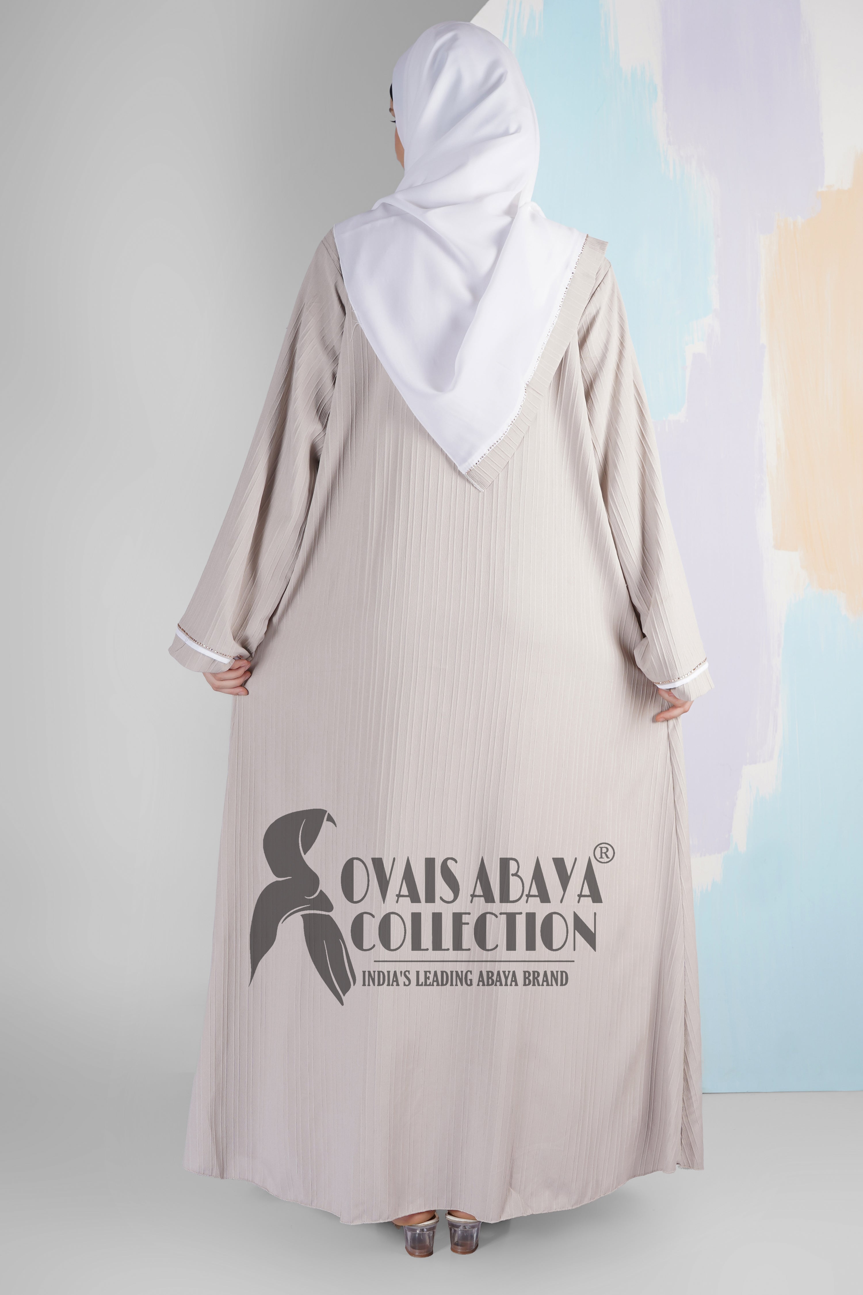 HAYA SugerCan Double Shrug Abaya NUDE( IMPORTED COLLECTION )