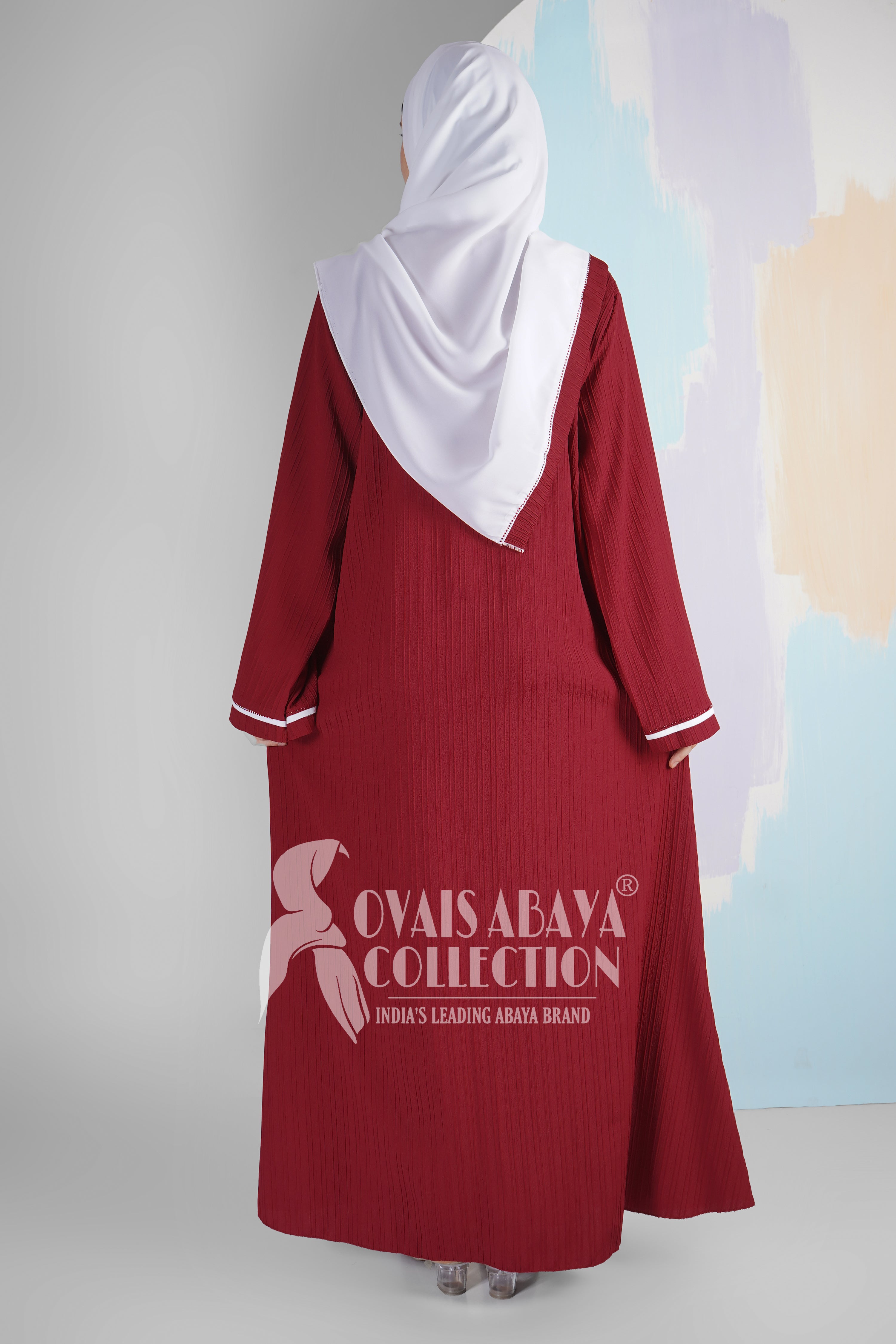 HAYA SugerCan Double Shrug Abaya RED ( IMPORTED COLLECTION )