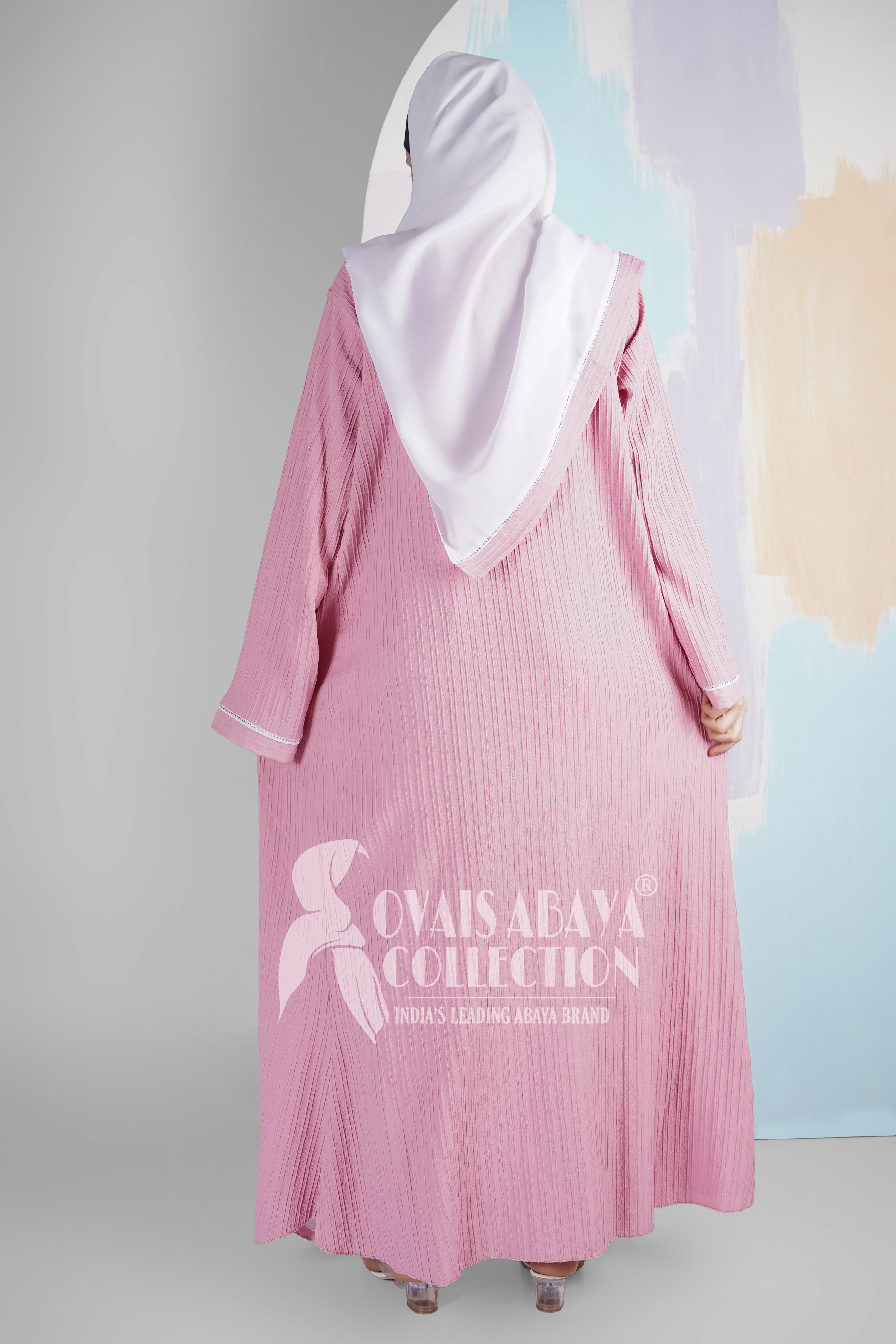 HAYA SugerCan Double Shrug Abaya PINK ( IMPORTED COLLECTION )