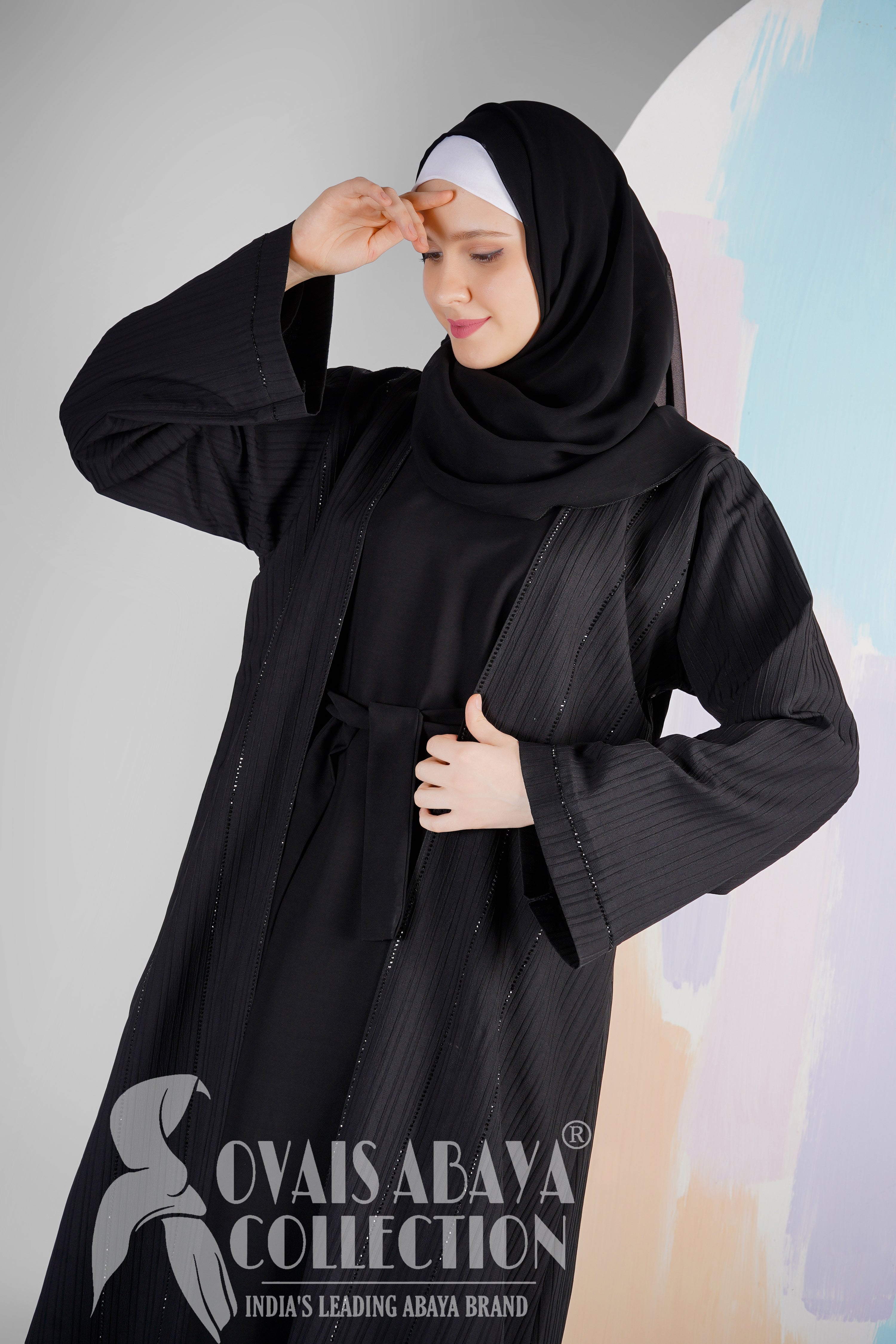 HAYA SugerCan Double Shrug Abaya BLACK ( IMPORTED COLLECTION )