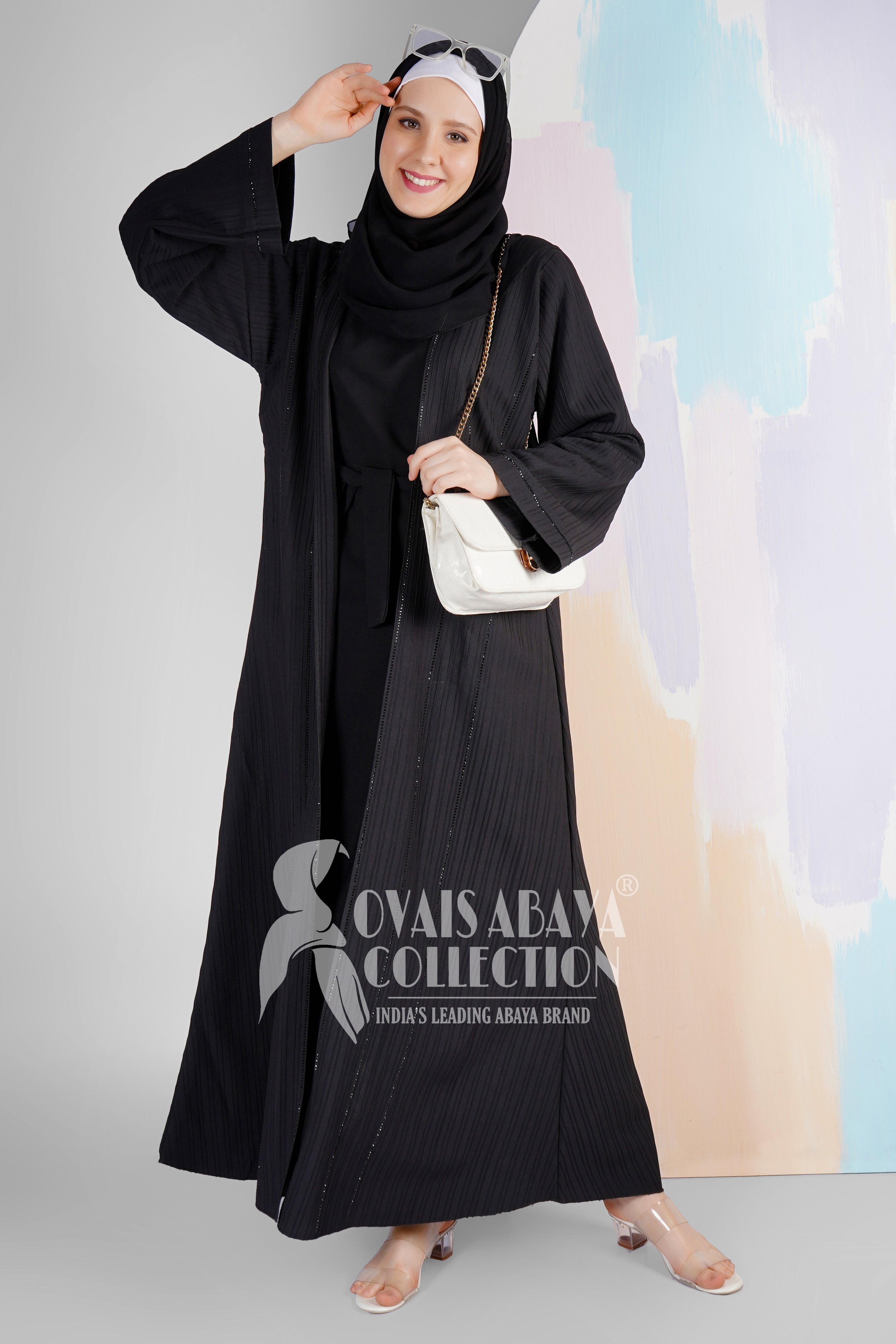 HAYA SugerCan Double Shrug Abaya BLACK ( IMPORTED COLLECTION )