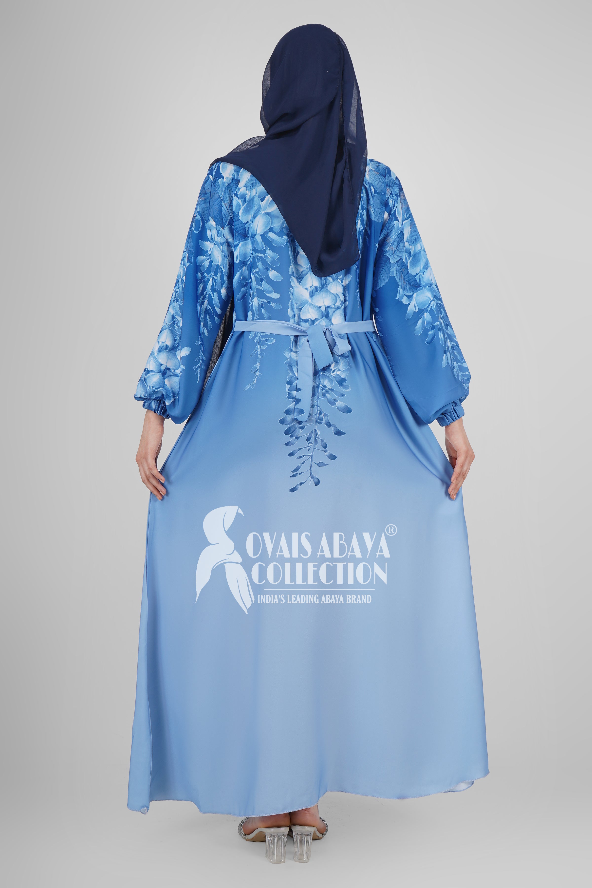 Aliza Orignal Printed Abaya - ( BLUE FLOWER )