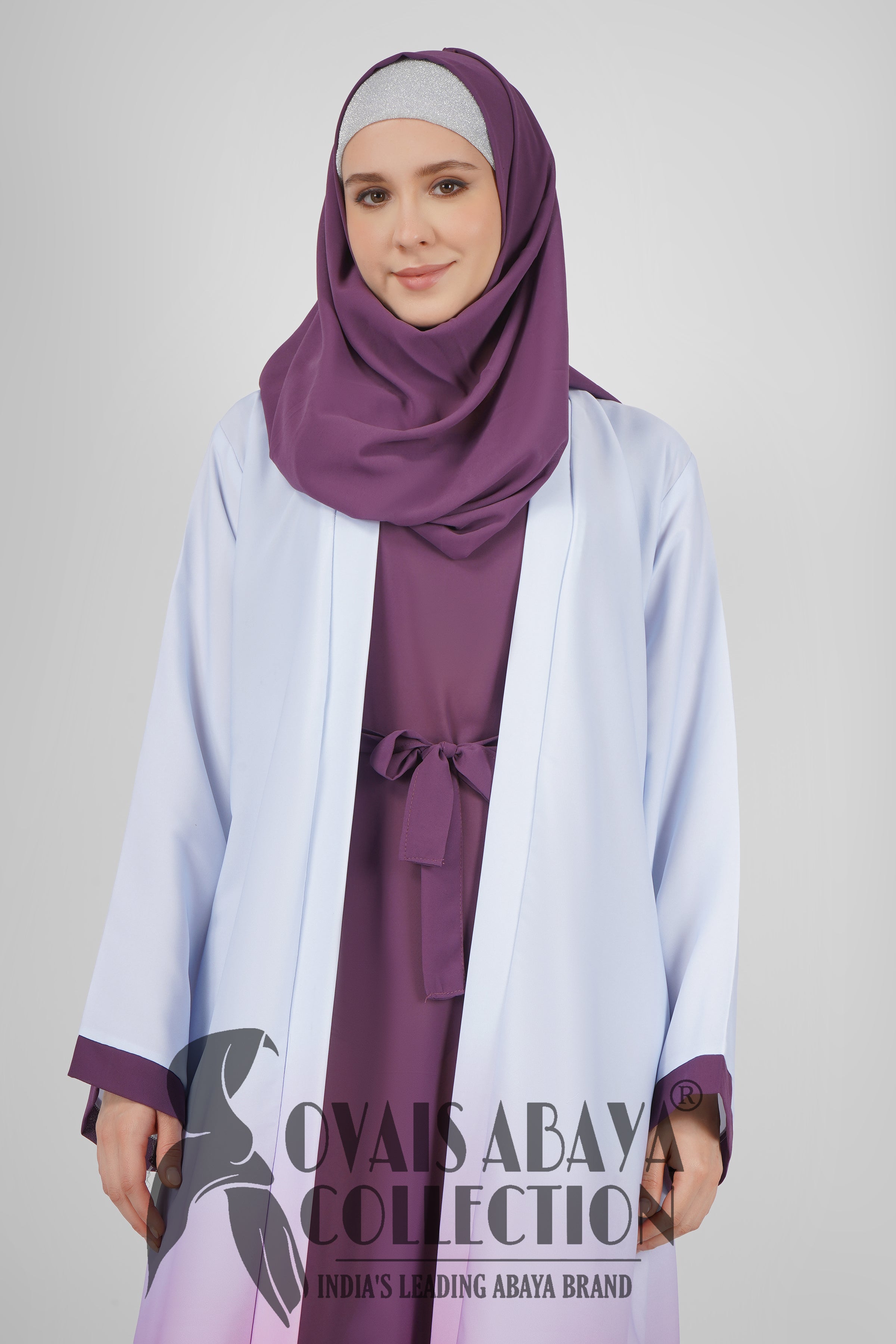 Haseena Imported Tai Dye Double Shrug Abaya PINK ( NEW LAUNCH )