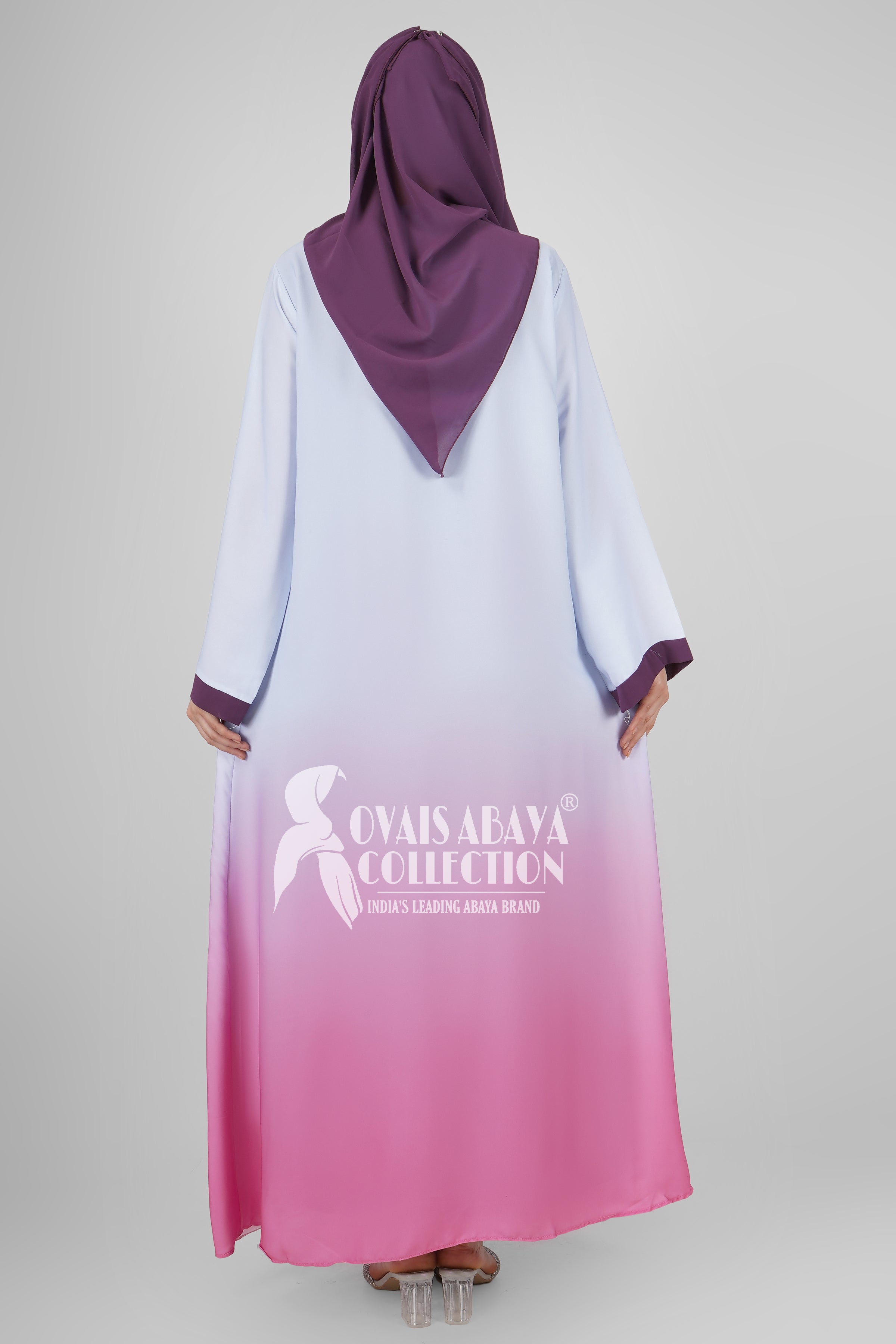 Haseena Imported Tai Dye Double Shrug Abaya PINK ( NEW LAUNCH )