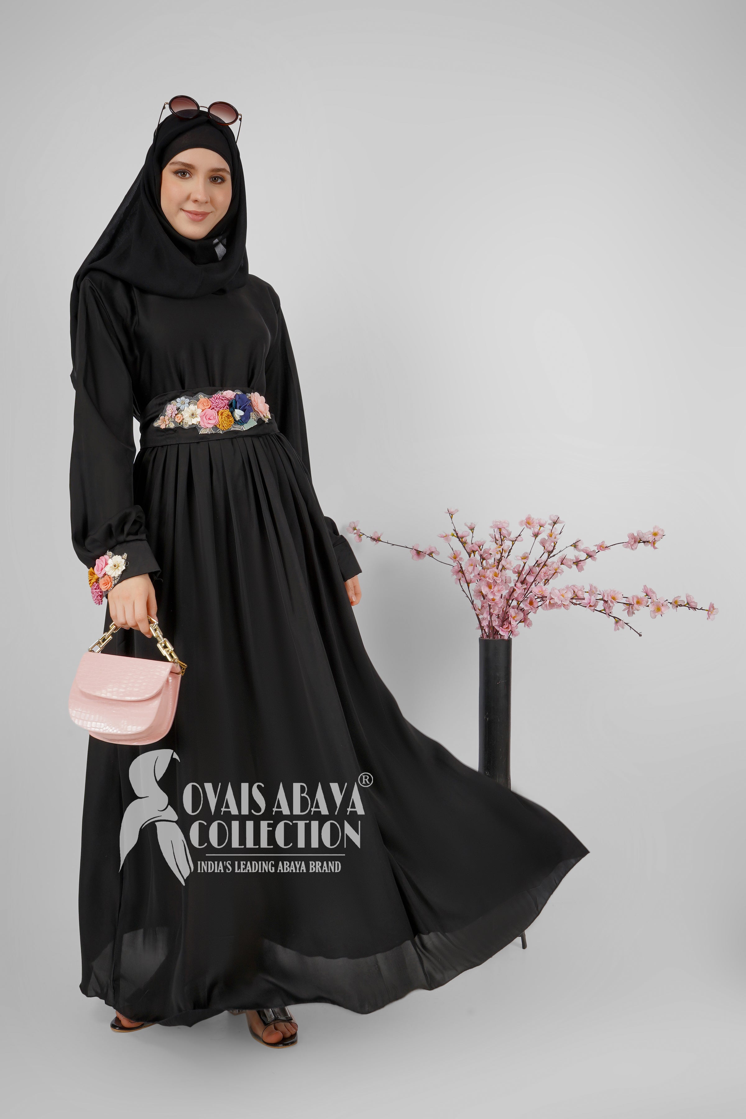 Alaya Imported Broach Plates work Abaya ( BLACK )