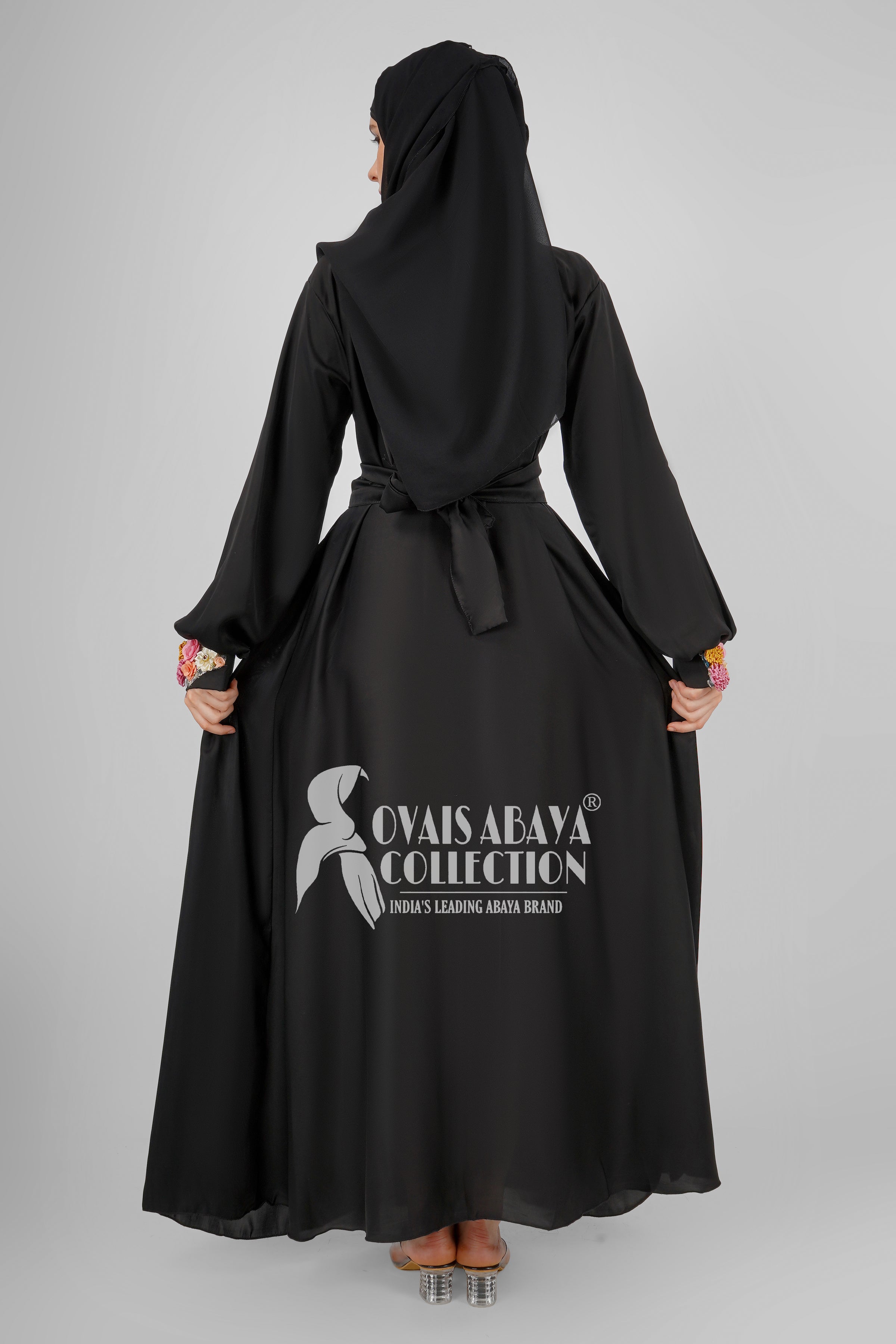 Alaya Imported Broach Plates work Abaya ( BLACK )