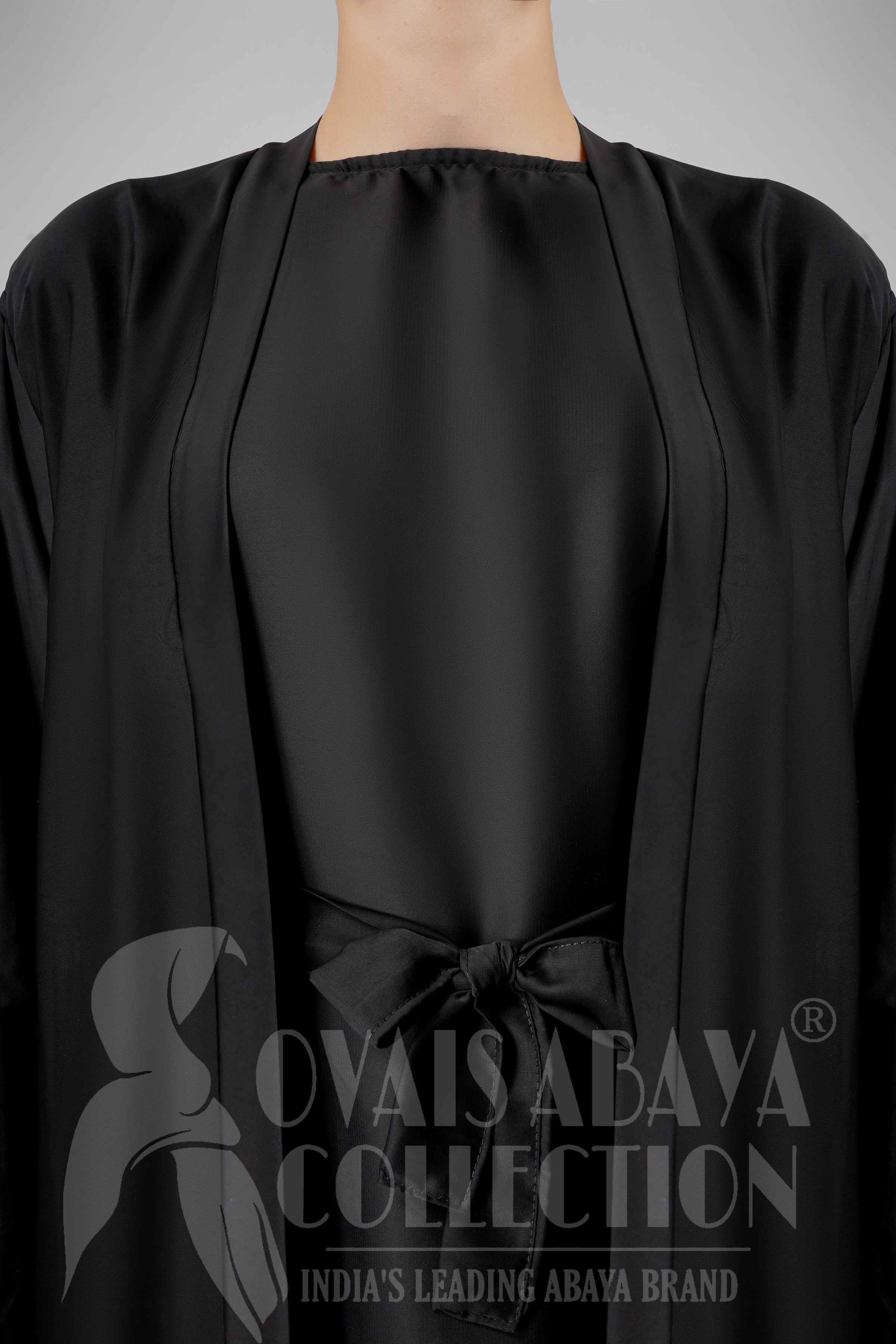 EBRAH BEAUTIFUL DOUBLE SHRUGS ABAYA BLACK ( NEW LAUNCH )