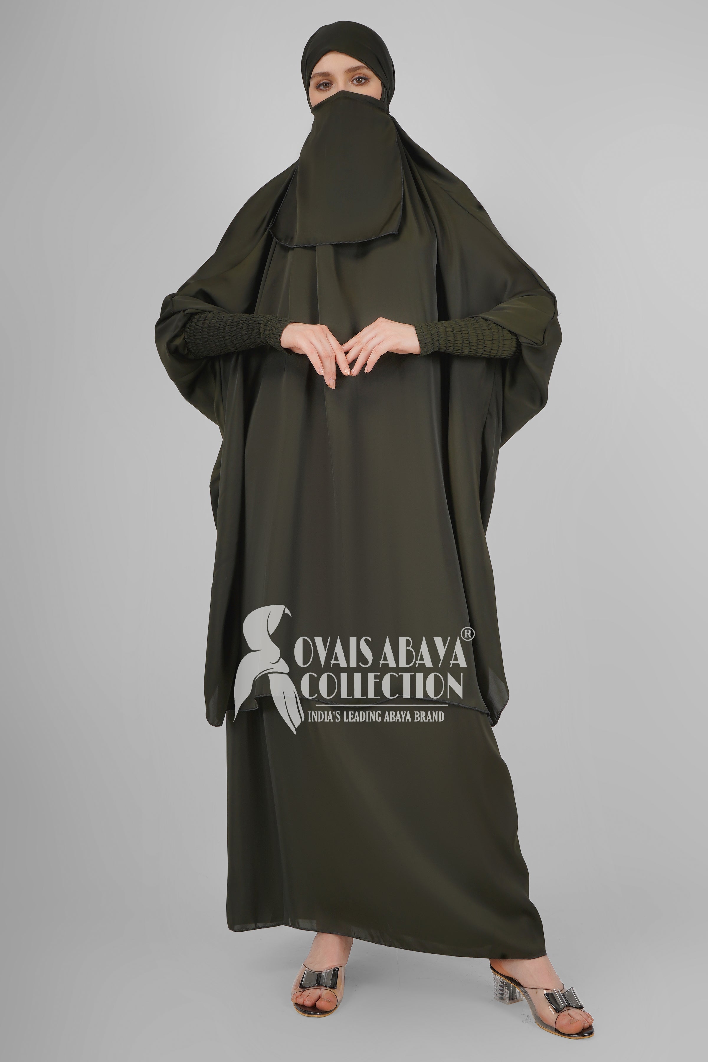 2 Piece Jilbab with Skirt Best of Daily Wear - ( OLIVE )