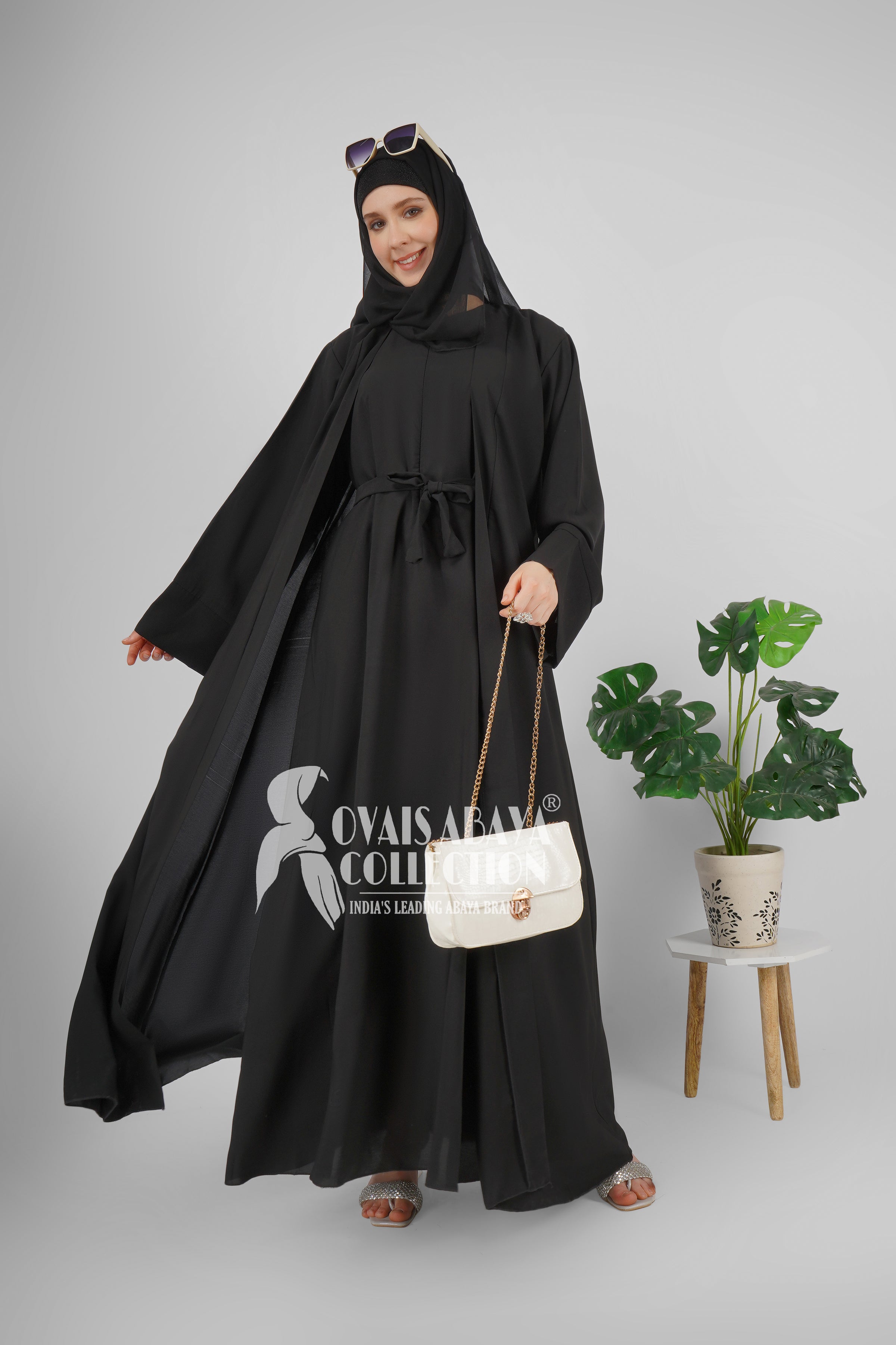 ANAM DOUBLE SHRUG ABAYA BLACK ( NEW LAUNCH )